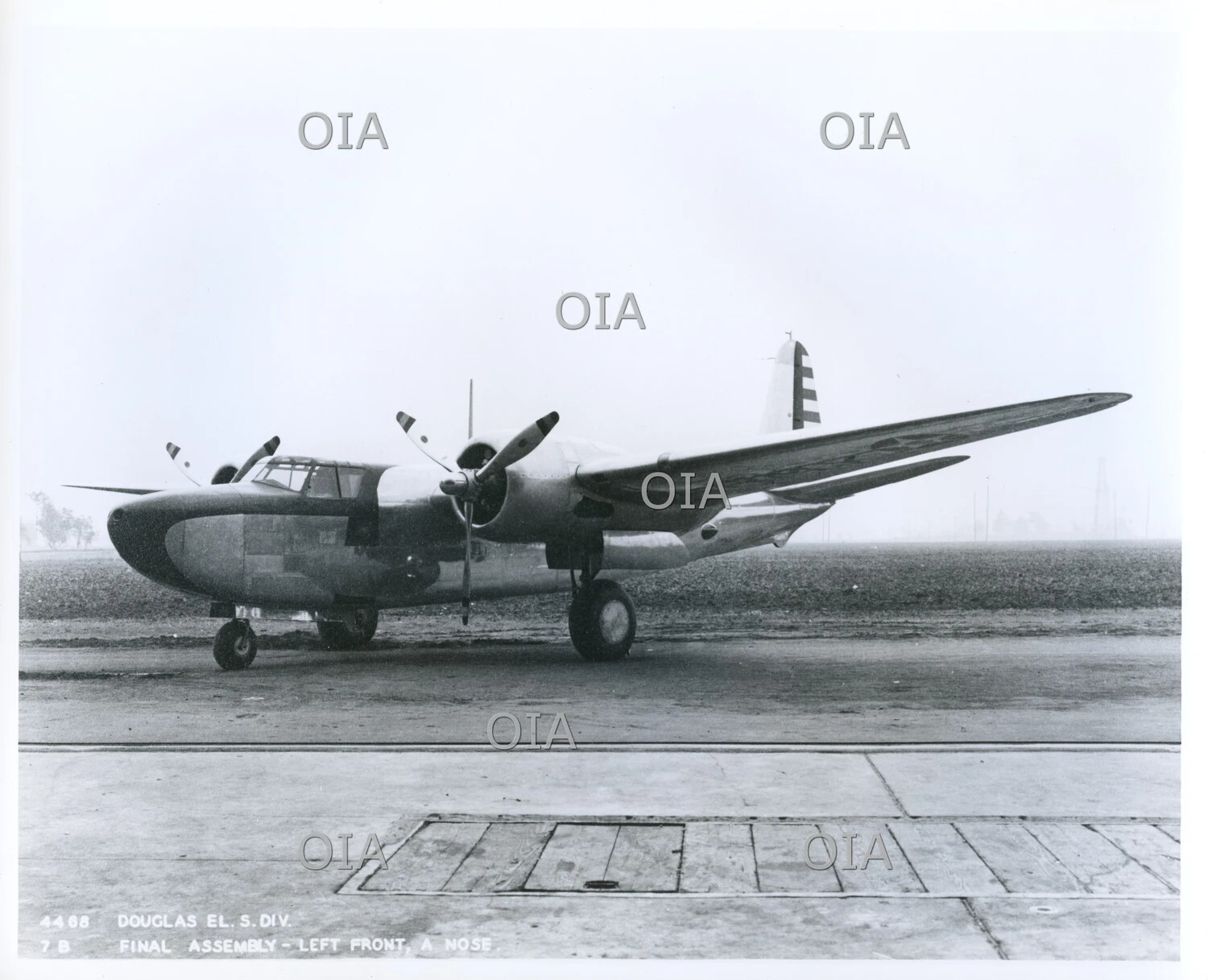 Douglas A-20 Havoc Attack Bomber, Solid Gun Nose Variant, Final Assembly Photograph, Douglas El Segundo Division