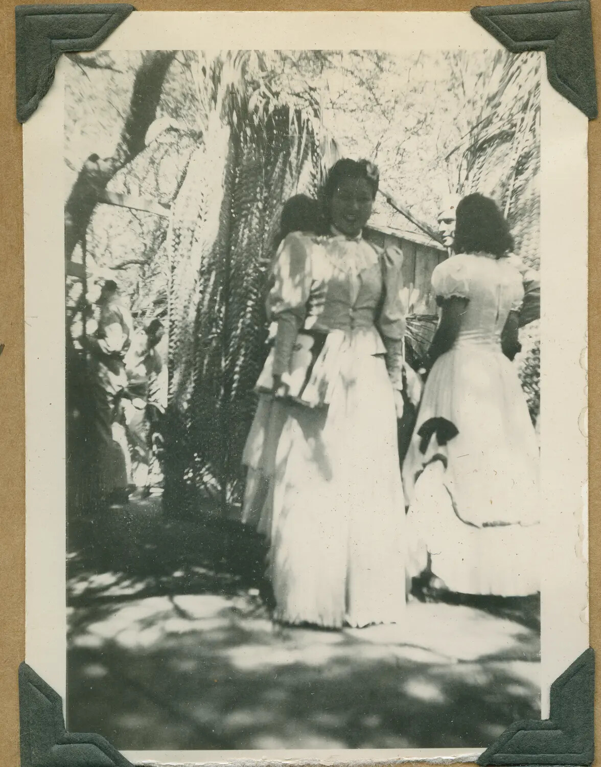 Costumed Performers at U.S.O. Show, Hawaii, WWII Era (Enlarged View)