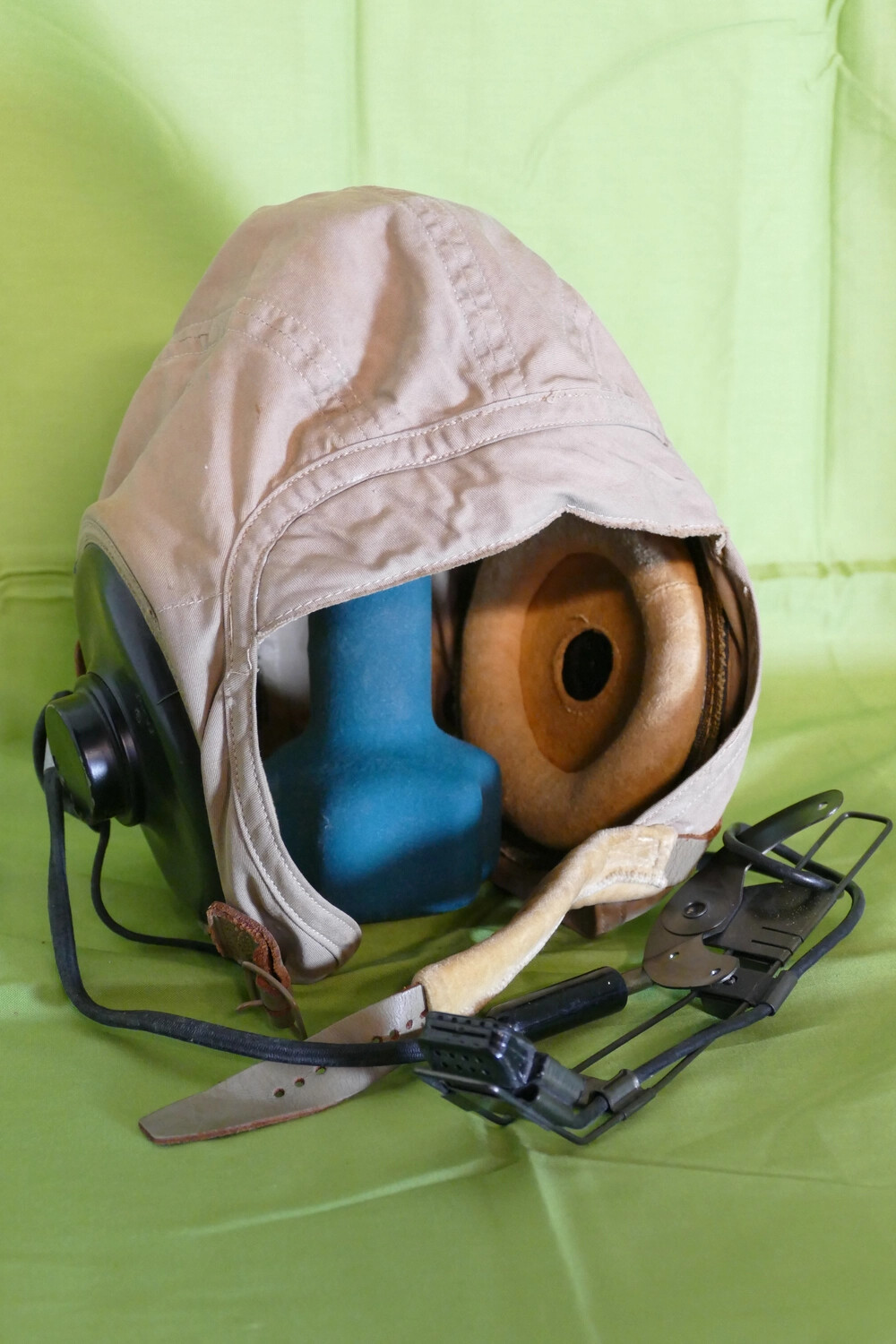 US Navy Cloth Flying Helmet with Oxygen Mask Assembly, Korean War Era, Bancroft Collection