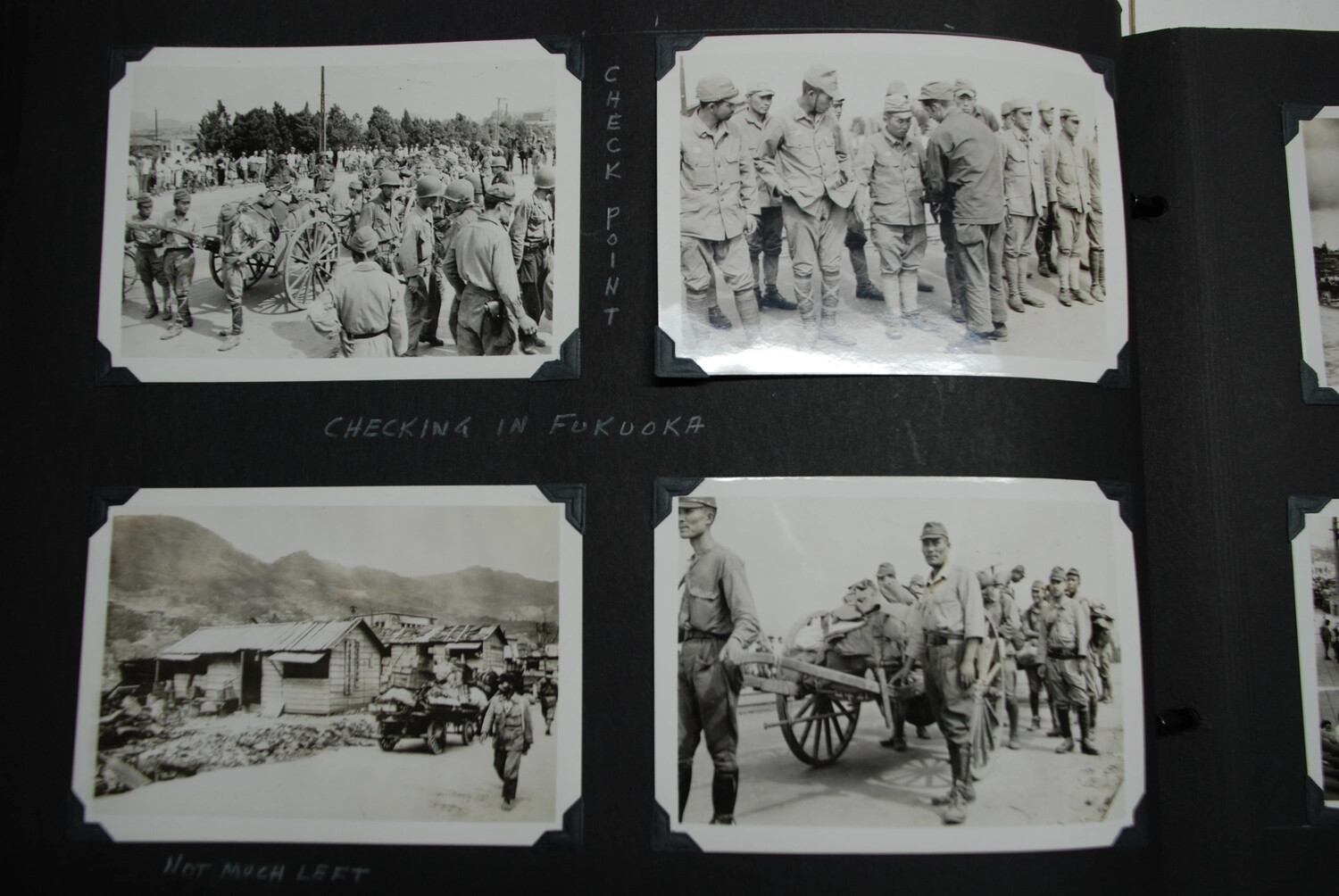 Album Page: Japanese Military Disarmament Checkpoint, Fukuoka, Occupied Japan