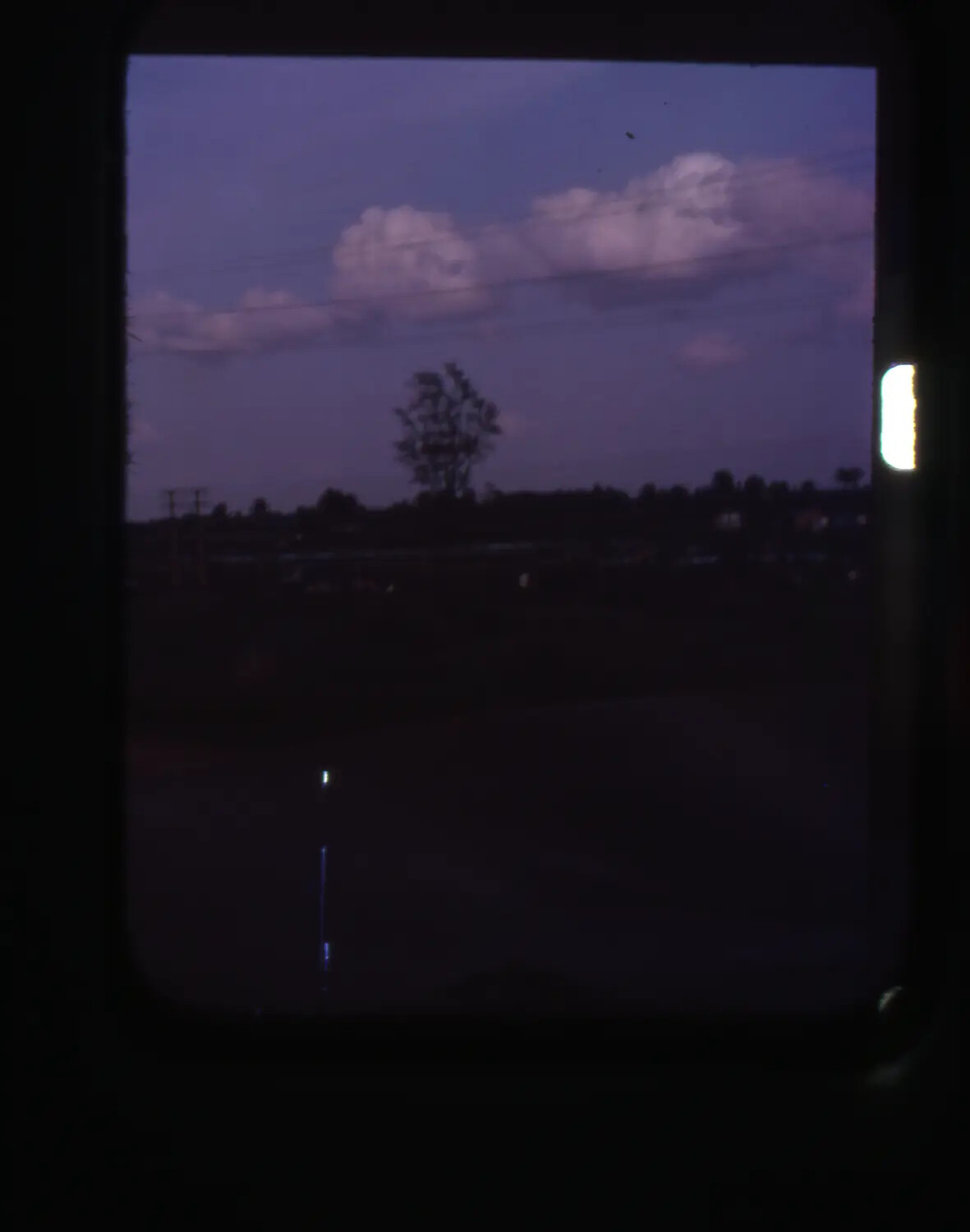Twilight Landscape Near Military Installation, Vietnam War Era Slide