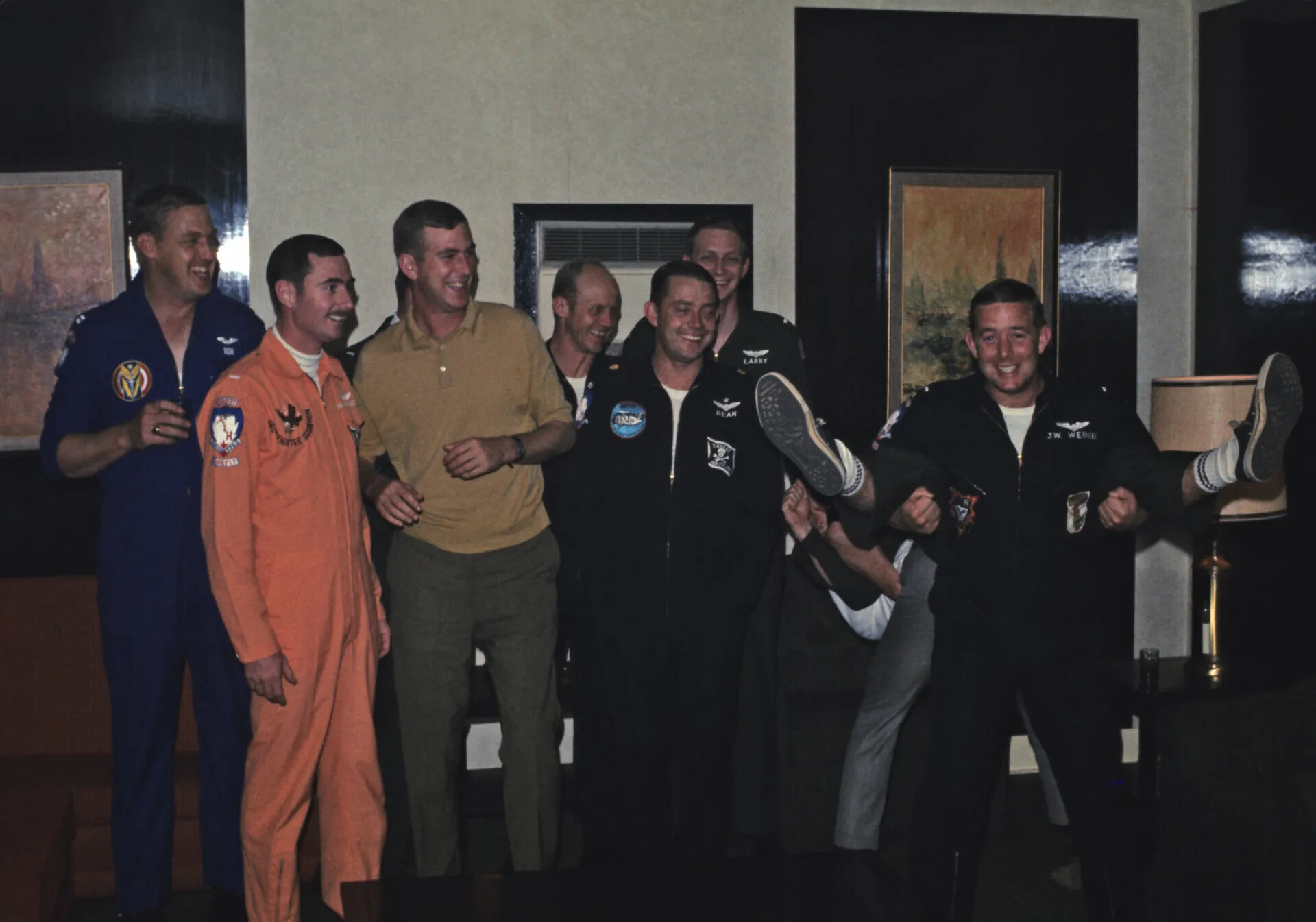 Squadron Reunion Group Photo with Named Flight Suits
