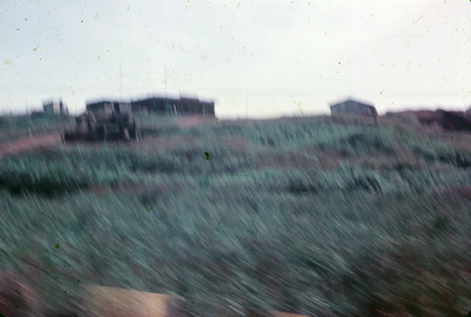 Blurred Color Slide of Air Base Perimeter Terrain, Vietnam, 1965