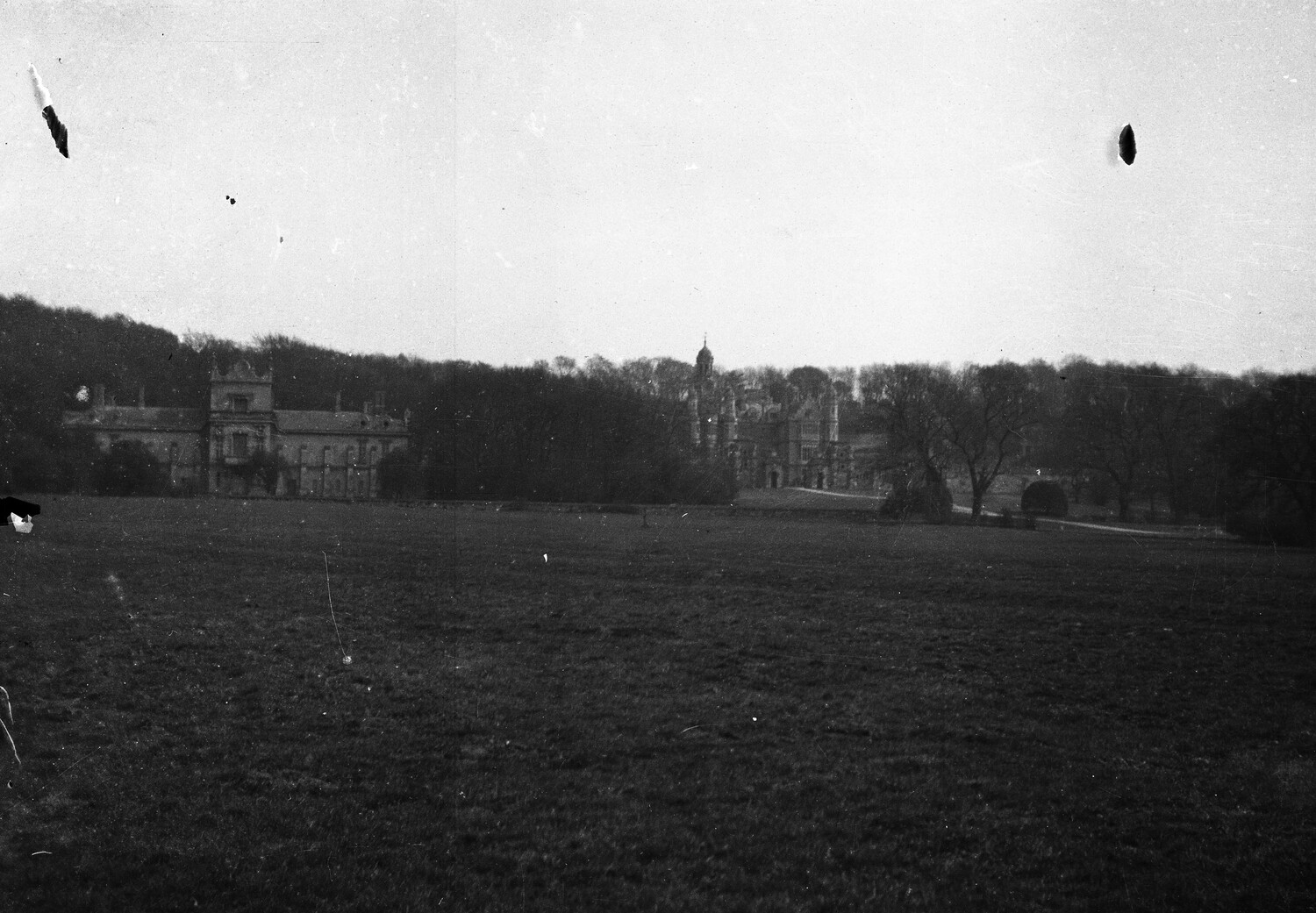 Distant View of Harlaxton Manor, Grantham, Lincolnshire, England