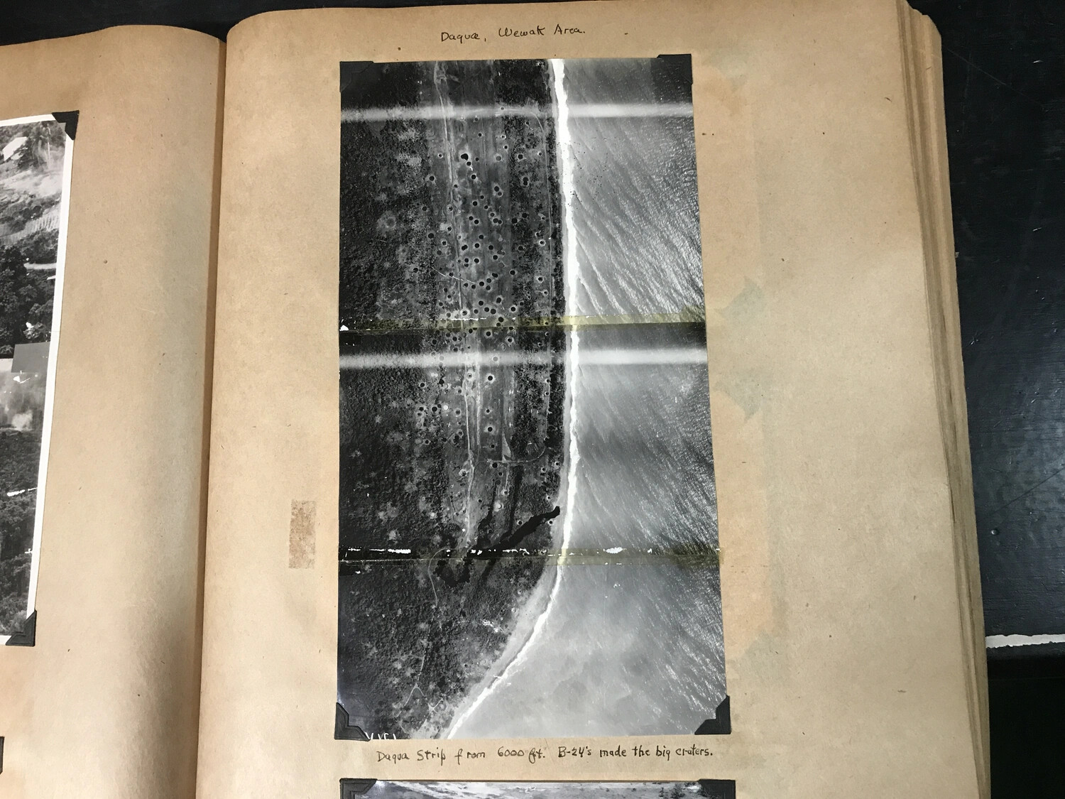 Aerial Strike Photo: Dagua Airstrip, Wewak Area, New Guinea, WWII
