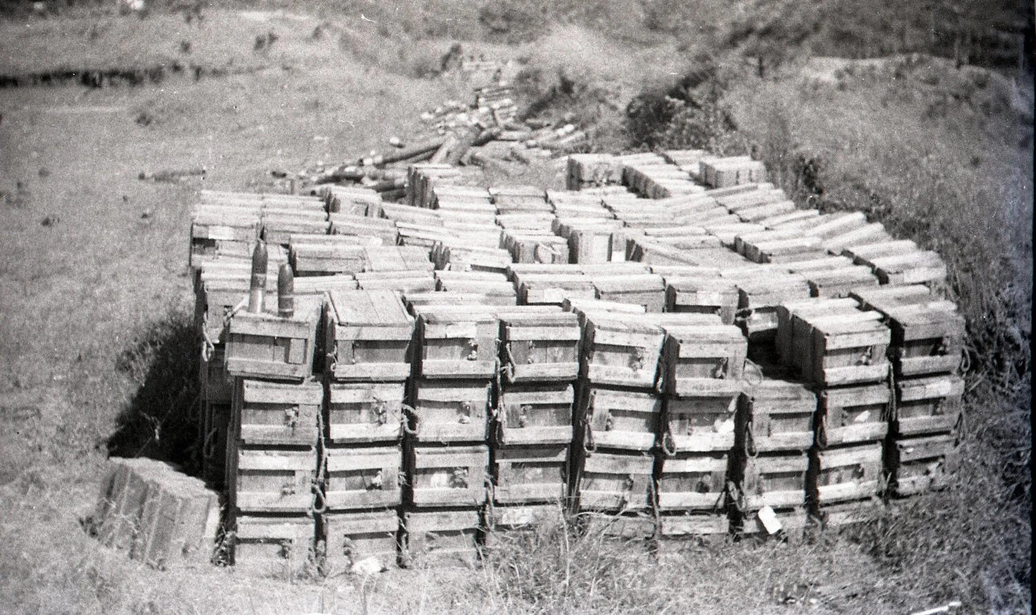 U.S. Army Ammunition Crate Stockpile, Luzon, Philippines, WWII