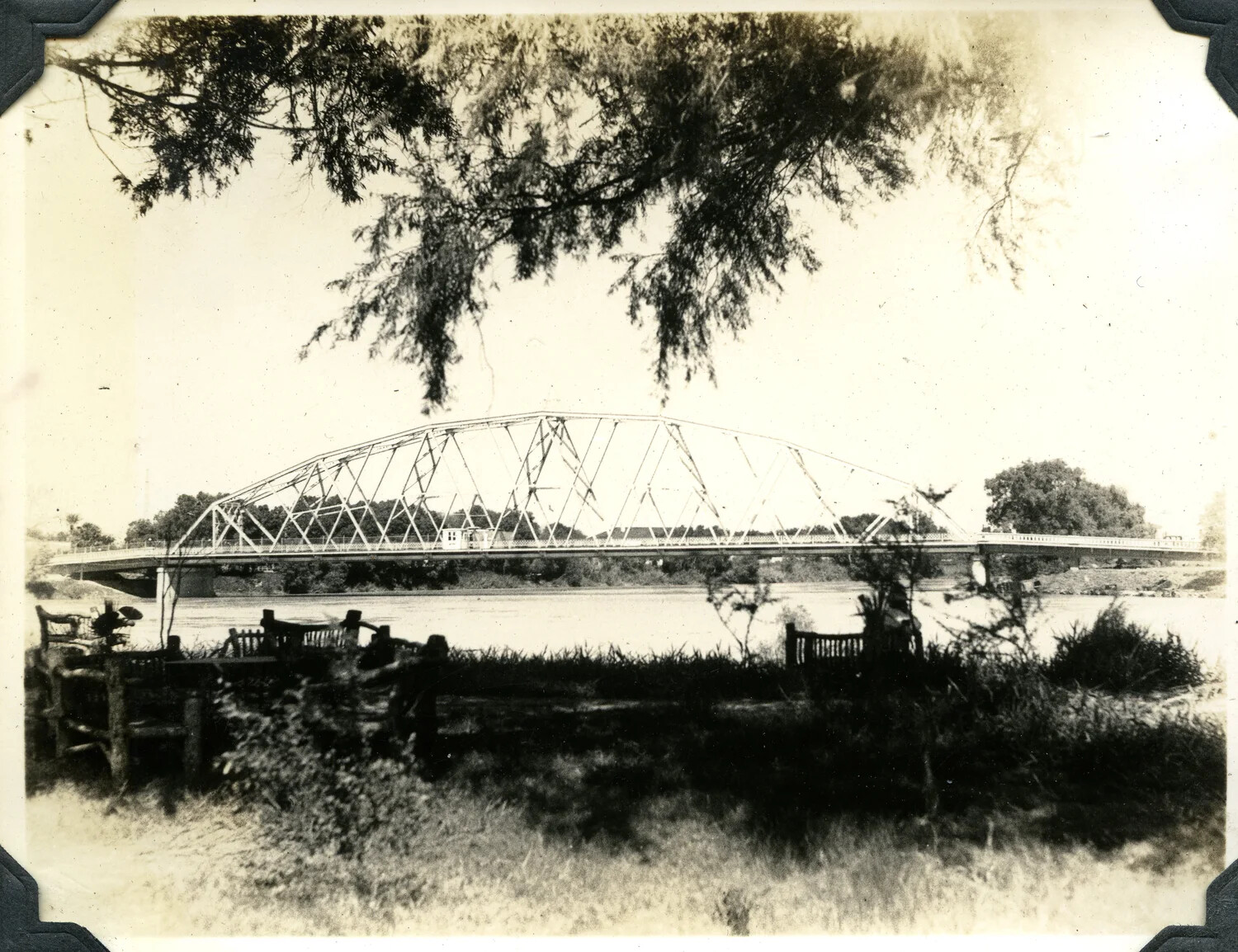Steel Truss Bridge Over a River, from a Signal Corps Personal Photo Album (Jervey Collection)