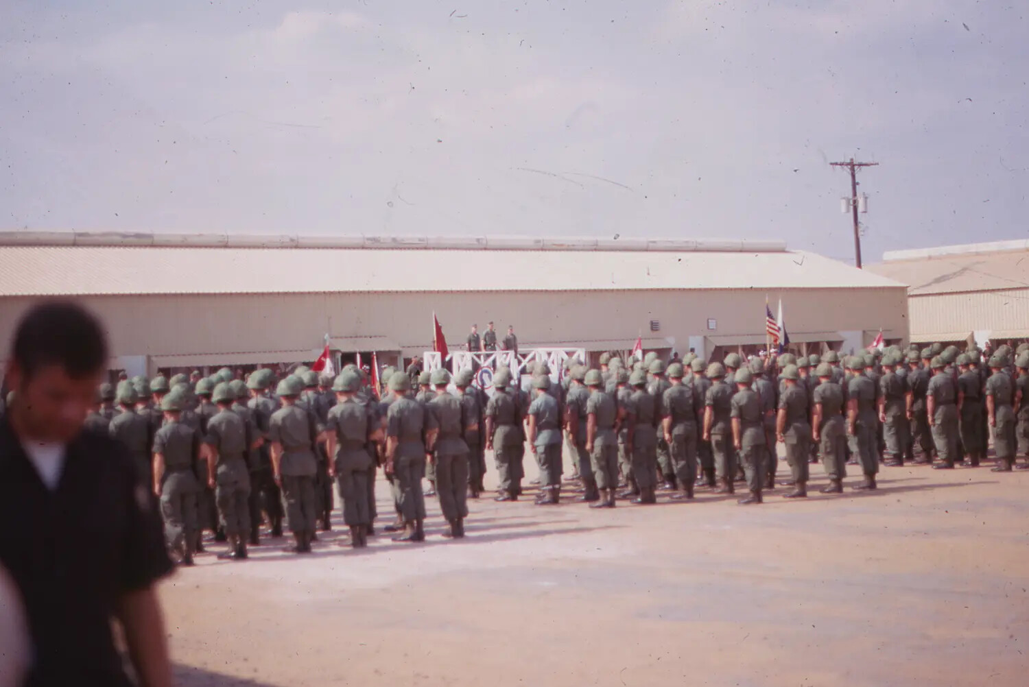 Formation Review Ceremony, Vietnam Air Base, 1968 (Tet Offensive Period)