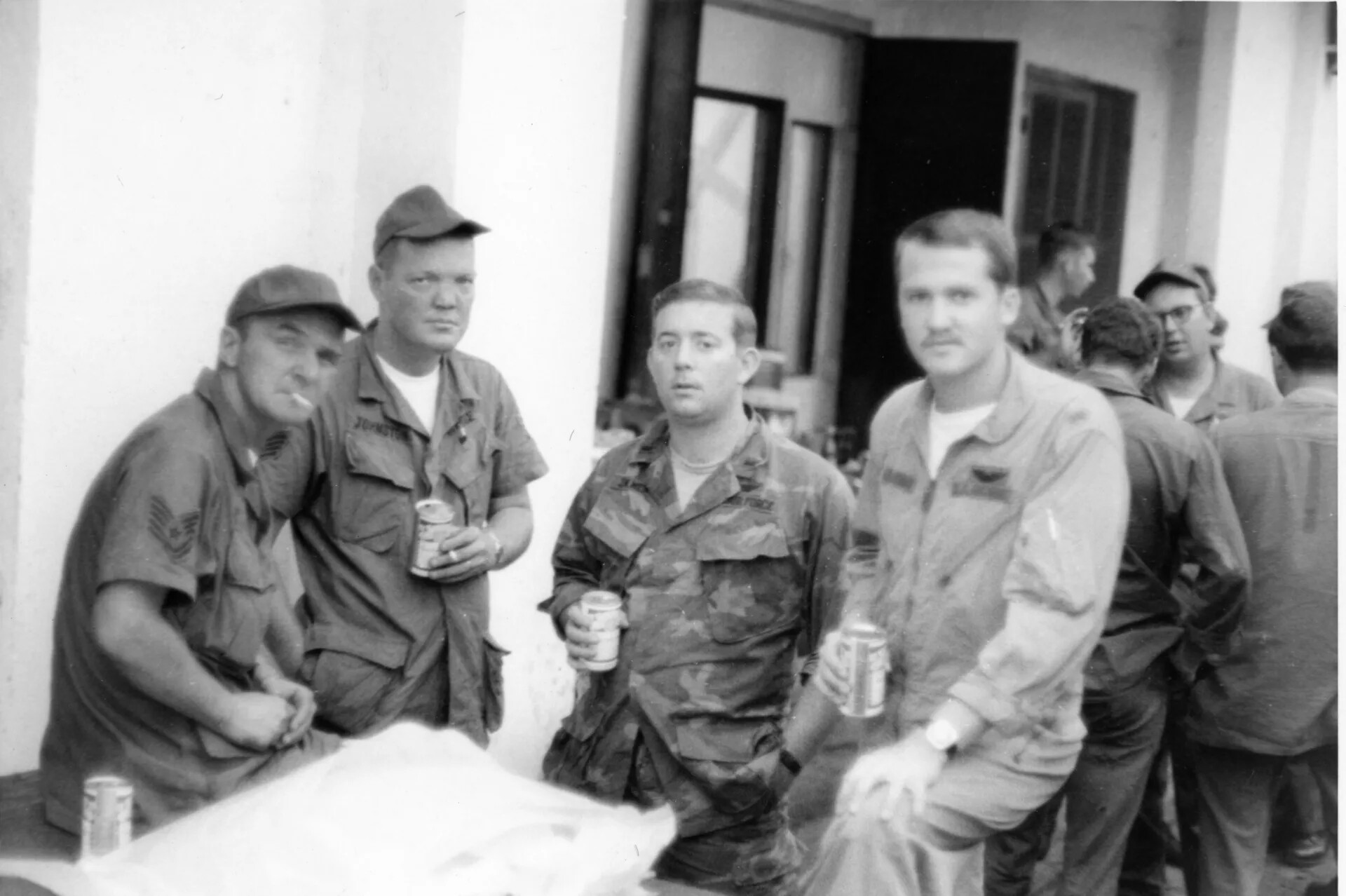 USAF Personnel Group Portrait, Off-Duty Gathering, Vietnam-Era Collection