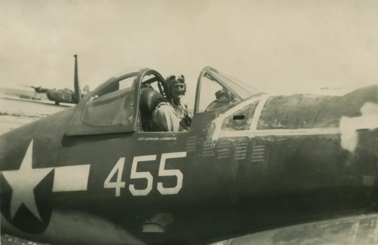 Fighter Pilot in Cockpit, Aircraft No. 455 'Capt. Bernard J. Webster' - McAleer Collection