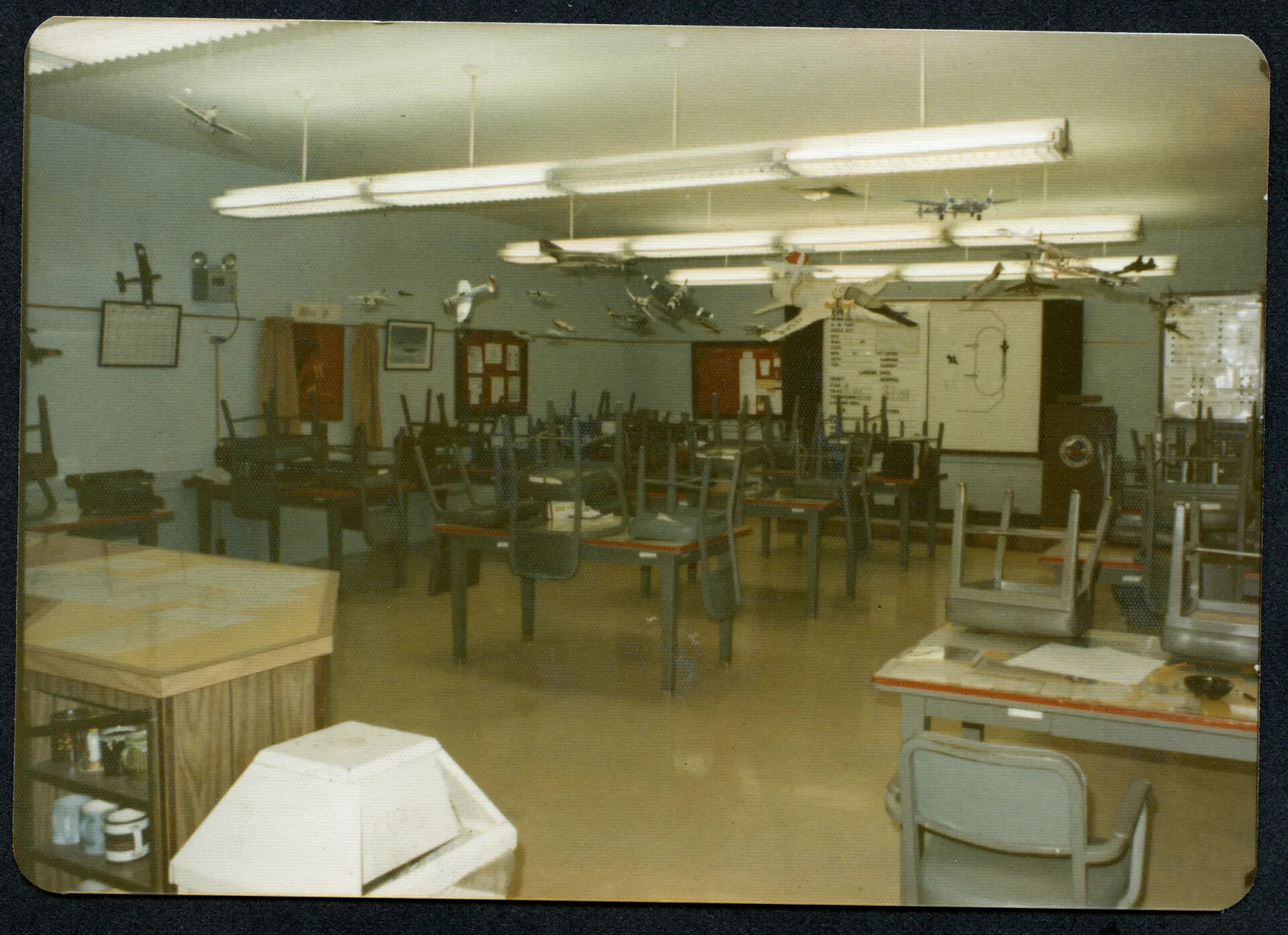 Squadron Briefing Room with Suspended Aircraft Recognition Models