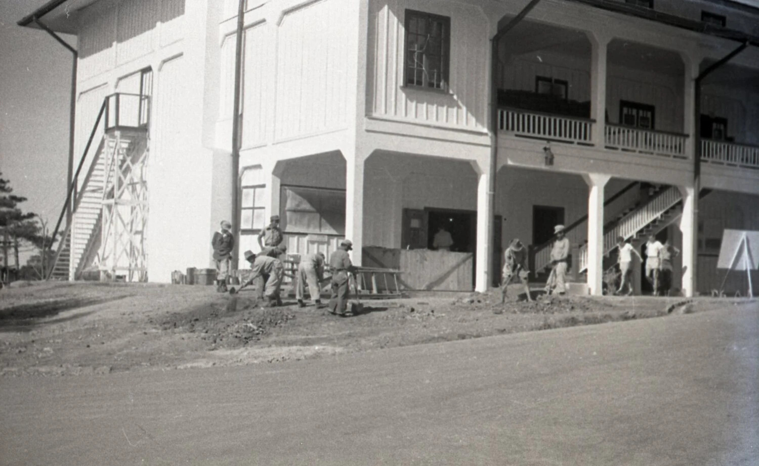 Barracks Building with Work Detail, Camp John Hay, Baguio, Philippines
