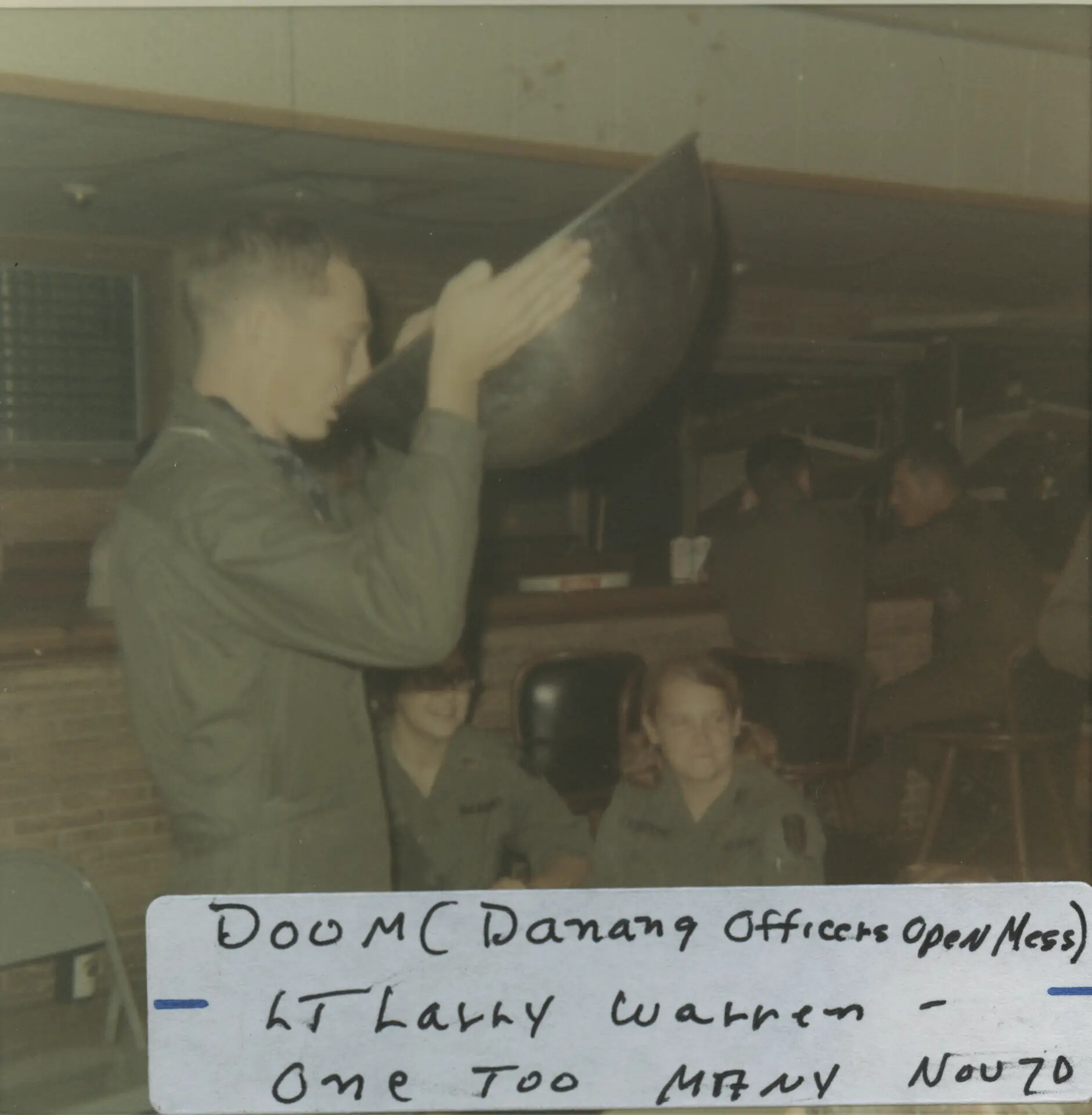Lt. Larry Warren at the Danang Officers Open Mess (DOOM Club), November 1970