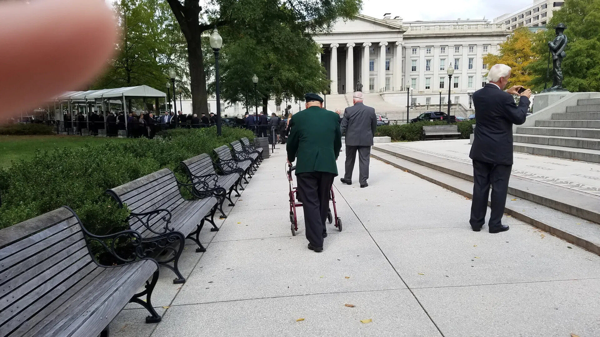 Attendees Walking Near U.S. Treasury Building, Medal of Honor Ceremony Day, October 23, 2017