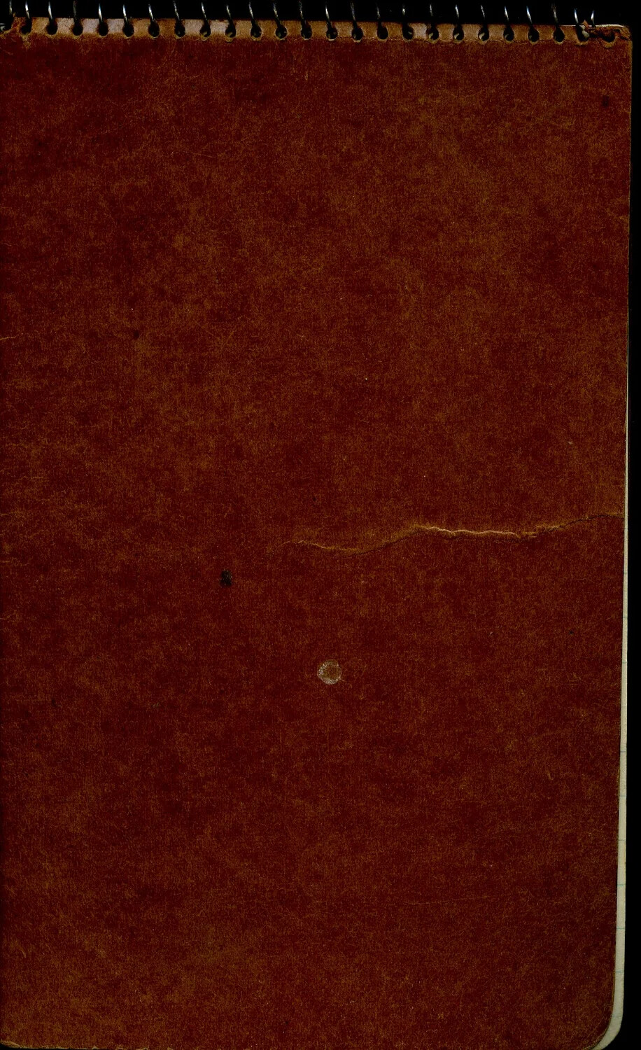 WWII CBI Theater Personal Notebook – Exterior Cover (Reddish-Brown Leatherette, Spiral Bound)