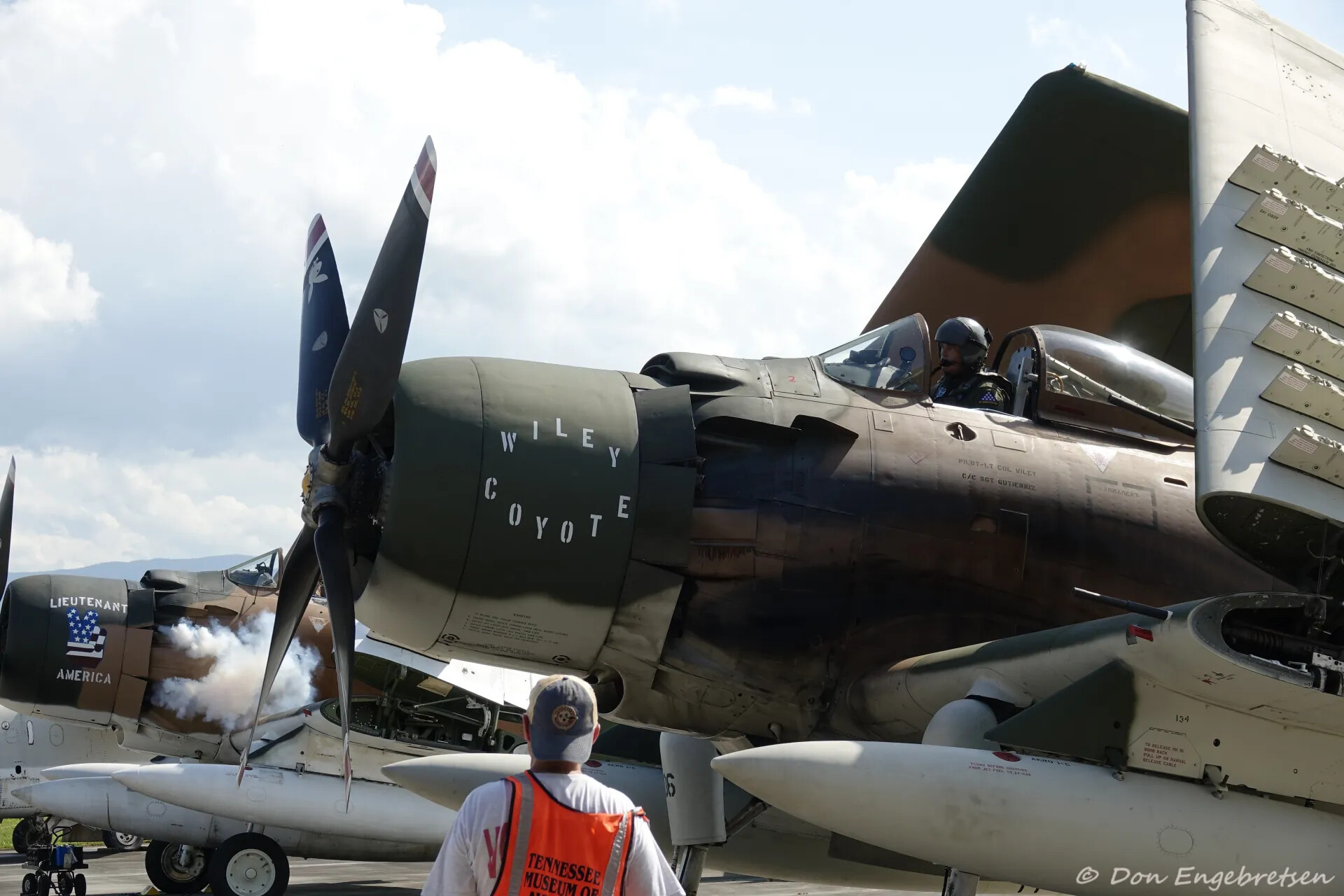 A-1 Skyraider 'Lieutenant America' Starting Engine, May 2019