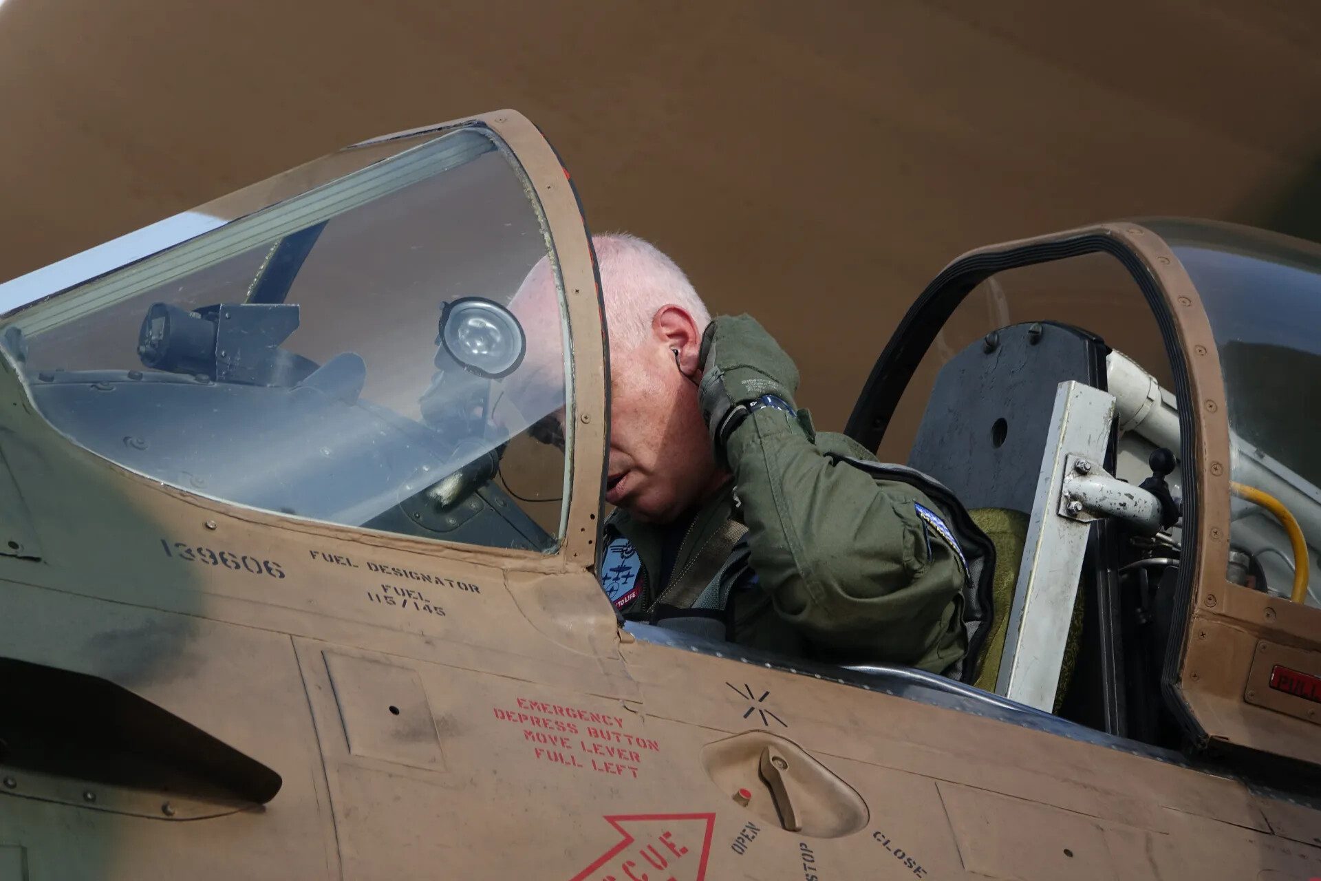 Veteran Seated in A-1 Skyraider Cockpit, May 2019 Event