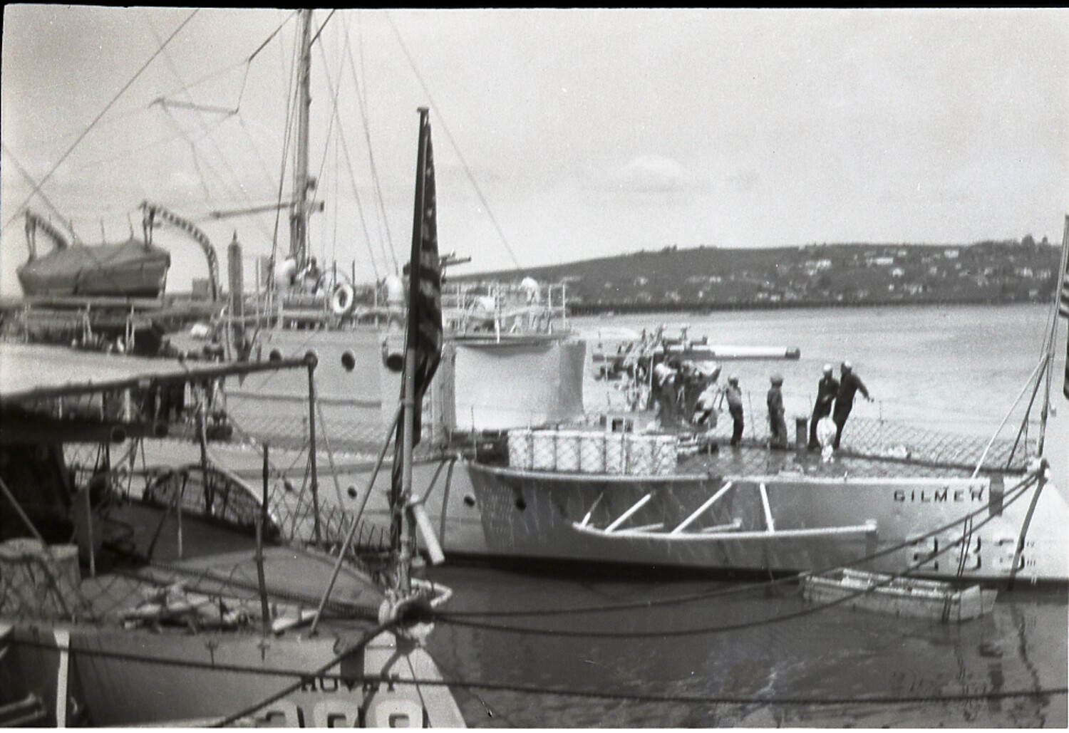 USS Gilmer (DD-233) and USS Hovey (DD-208) Moored Together, Asiatic Fleet, 1930s