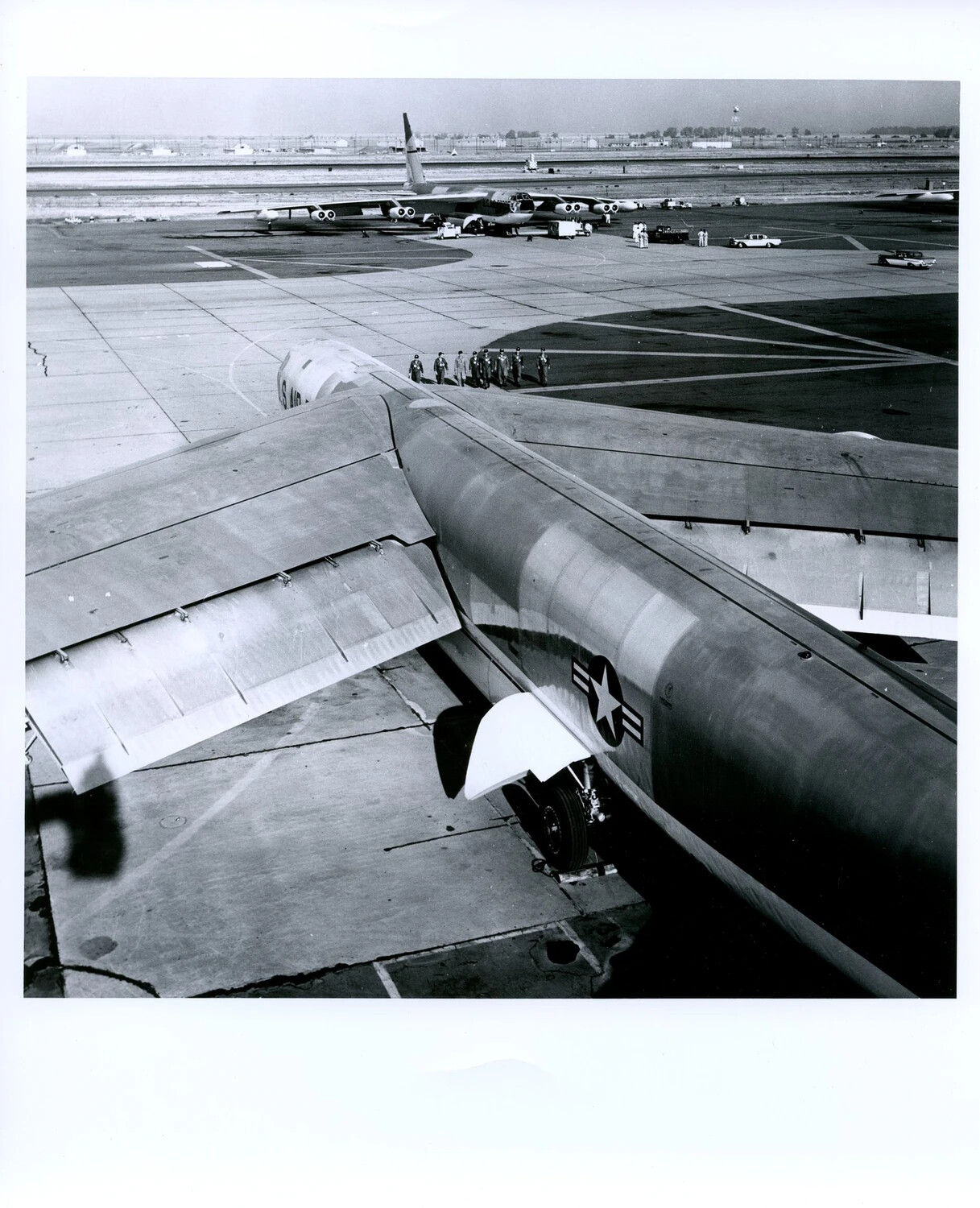 B-52 Stratofortress Flight Line with Aircrew, Strategic Air Command Base