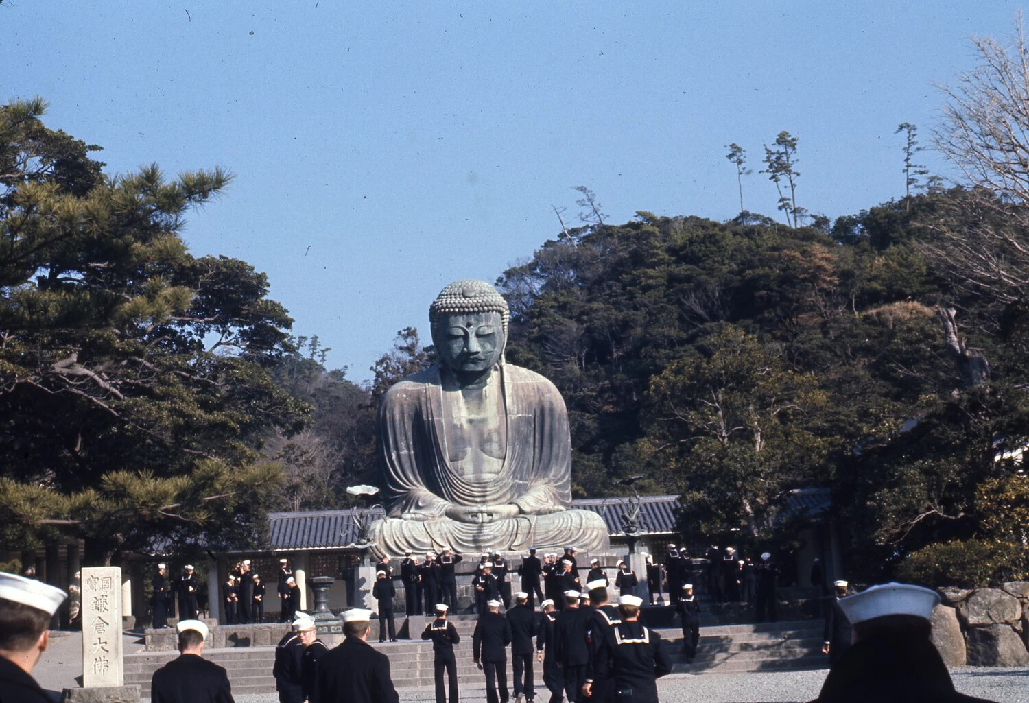 Sailors' Liberty Group at the Great Buddha of Kamakura, Japan, Vietnam War Era