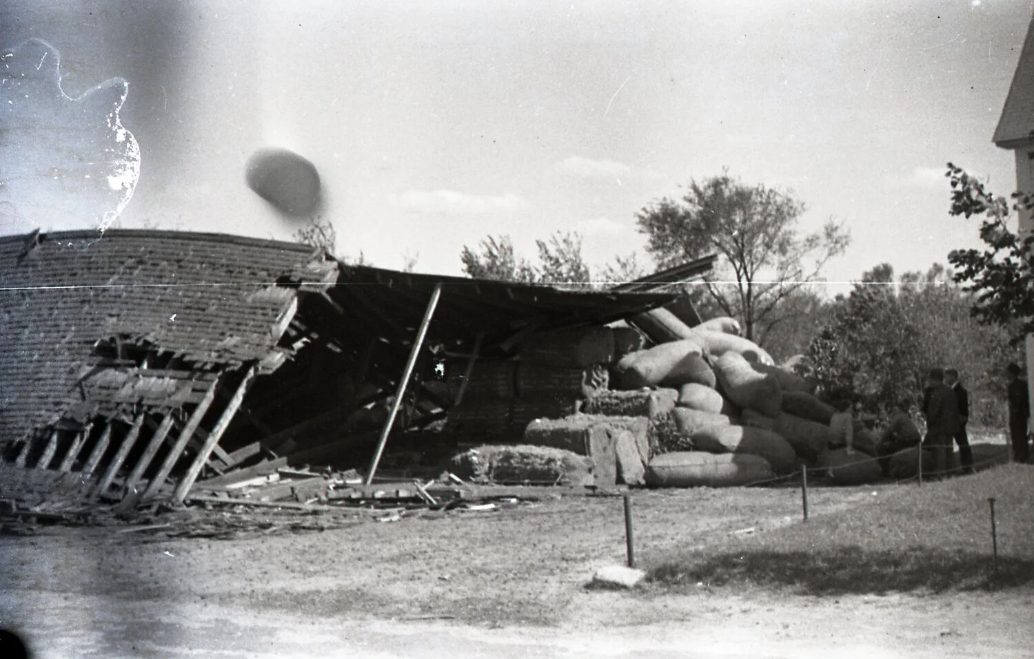 Collapsed Barn with Salvaged Hay Bales, Nashua, New Hampshire, September 1938