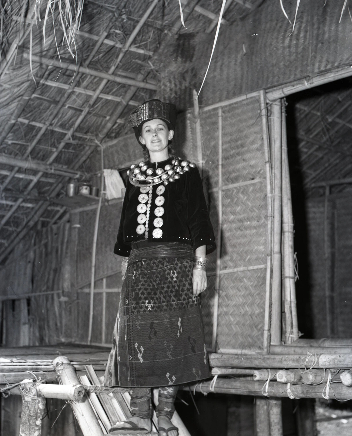 Western Woman in Traditional Hill-Tribe Ceremonial Dress, CBI Theater Collection