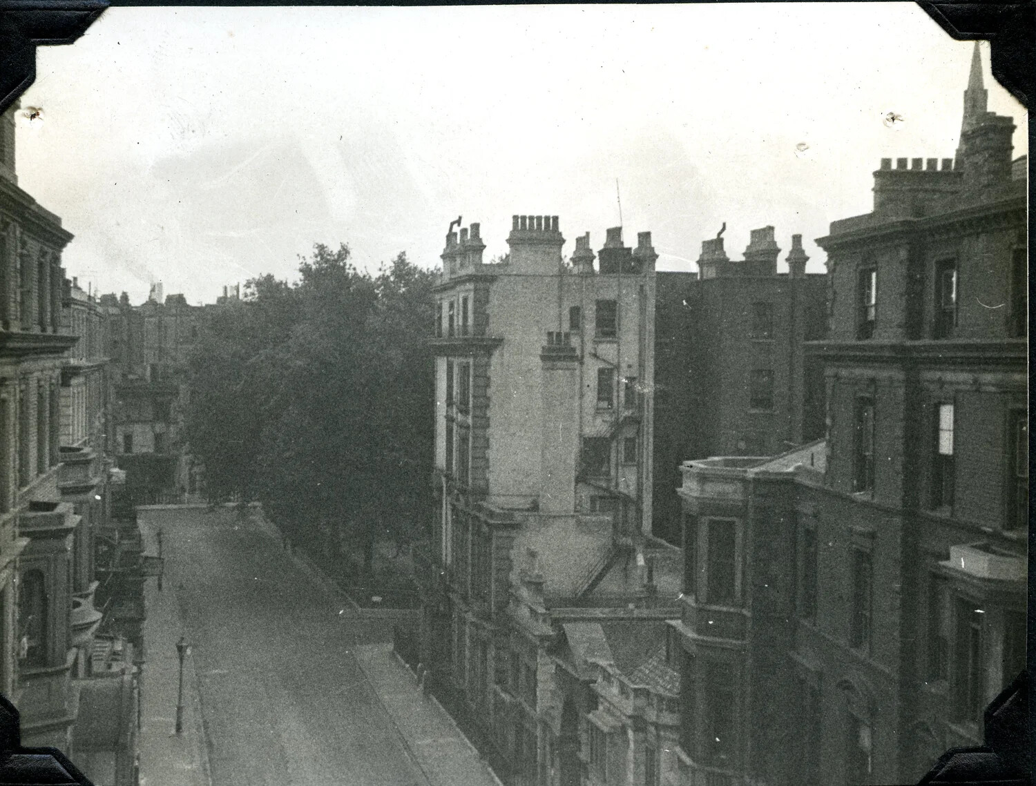 Elevated View of an English Residential Street, World War I Era, Jervey Signal Corps Album