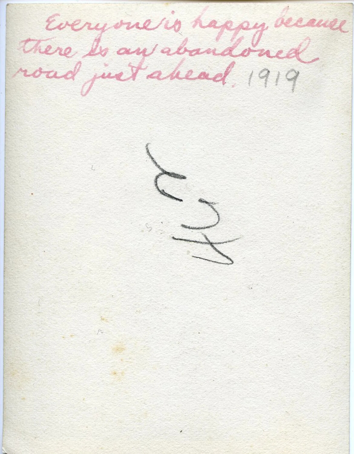 Verso of Photograph with Handwritten Caption, Willis W. Wagener Collection, 1919