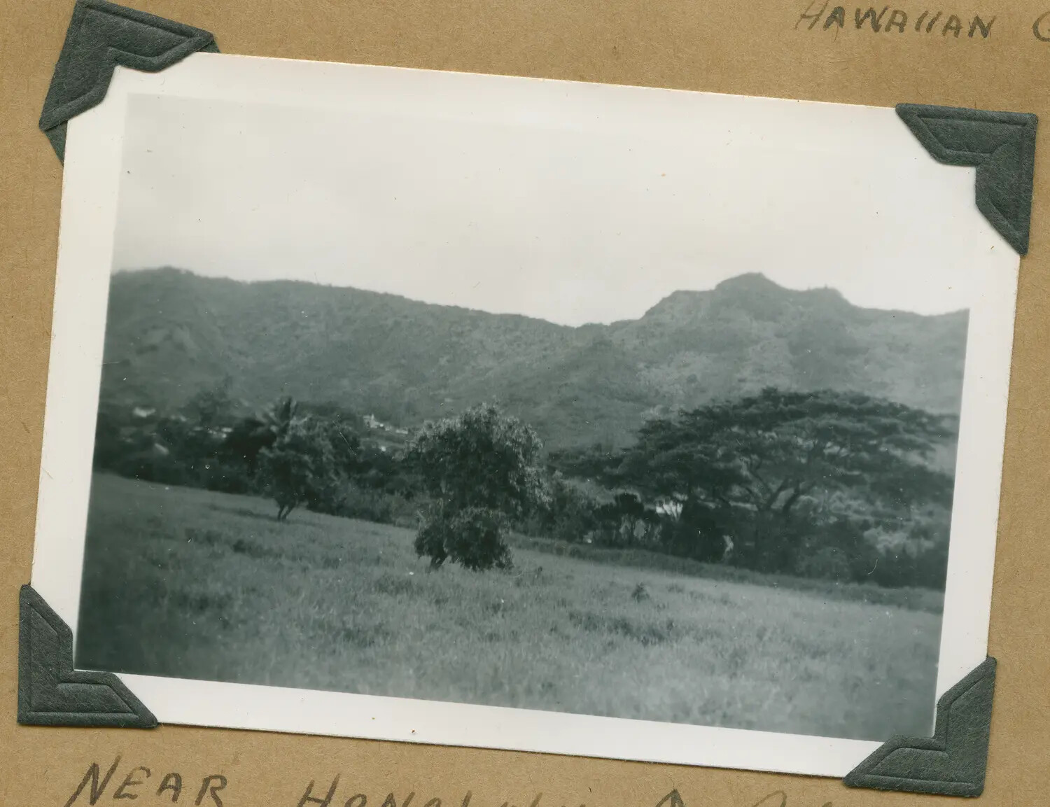 Snapshot of Pastoral Landscape Near Honolulu, Oahu, Hawaii Territory, WWII Era