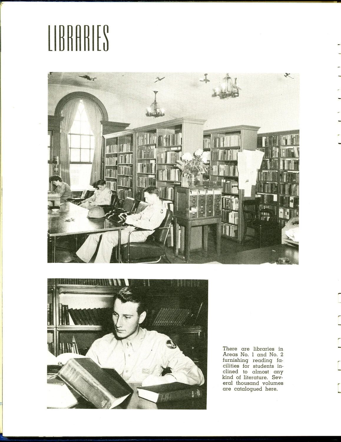 "Libraries" Page from WWII U.S. Army Air Forces Training Base Booklet