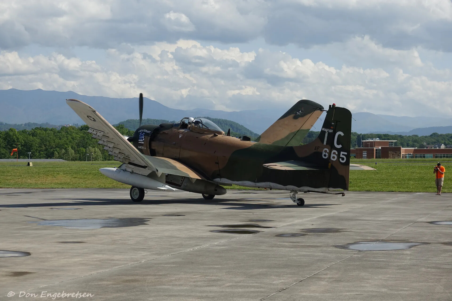 A-1 Skyraider 'Lieutenant America' (Tail Code TC, AF 665) on Ramp, May 2019 Air Show