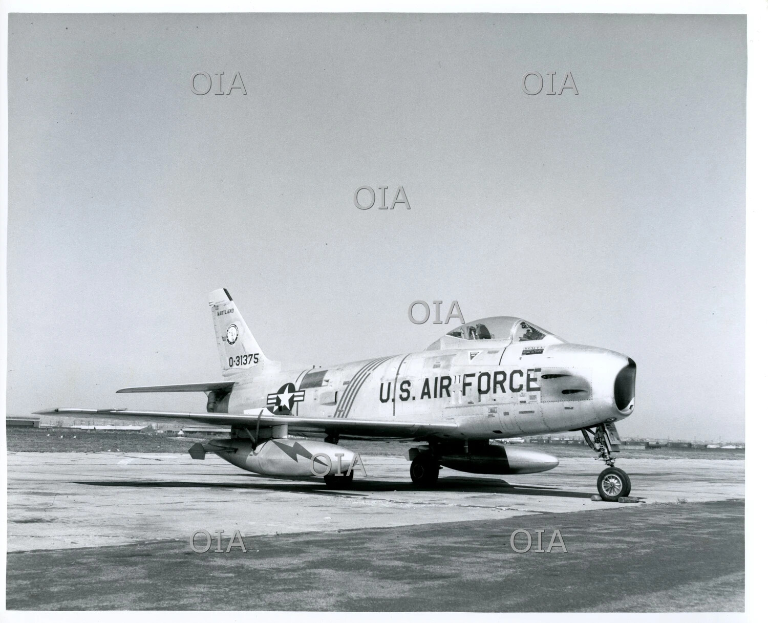 North American F-86 Sabre Jet Fighter, 'Maryland' Air National Guard Markings, Tail No. 0-31375