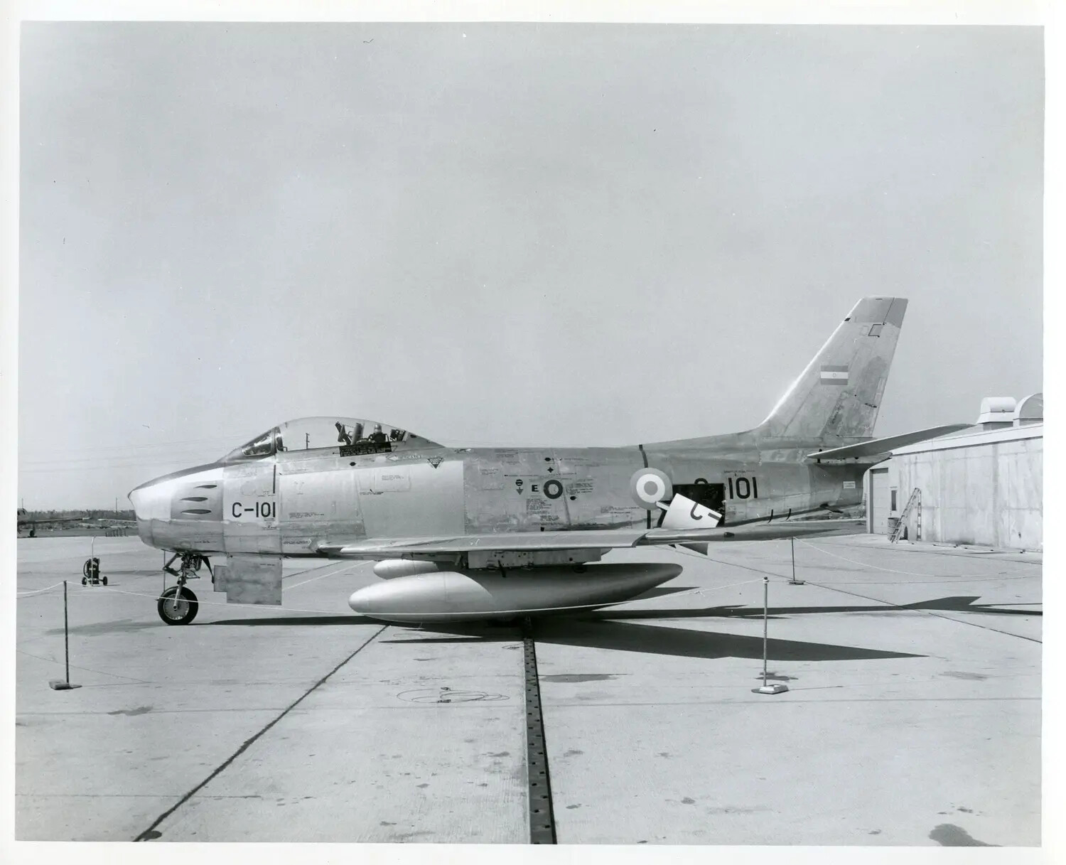 North American F-86 Sabre, Foreign Air Force Marking 'C-101', on Ramp