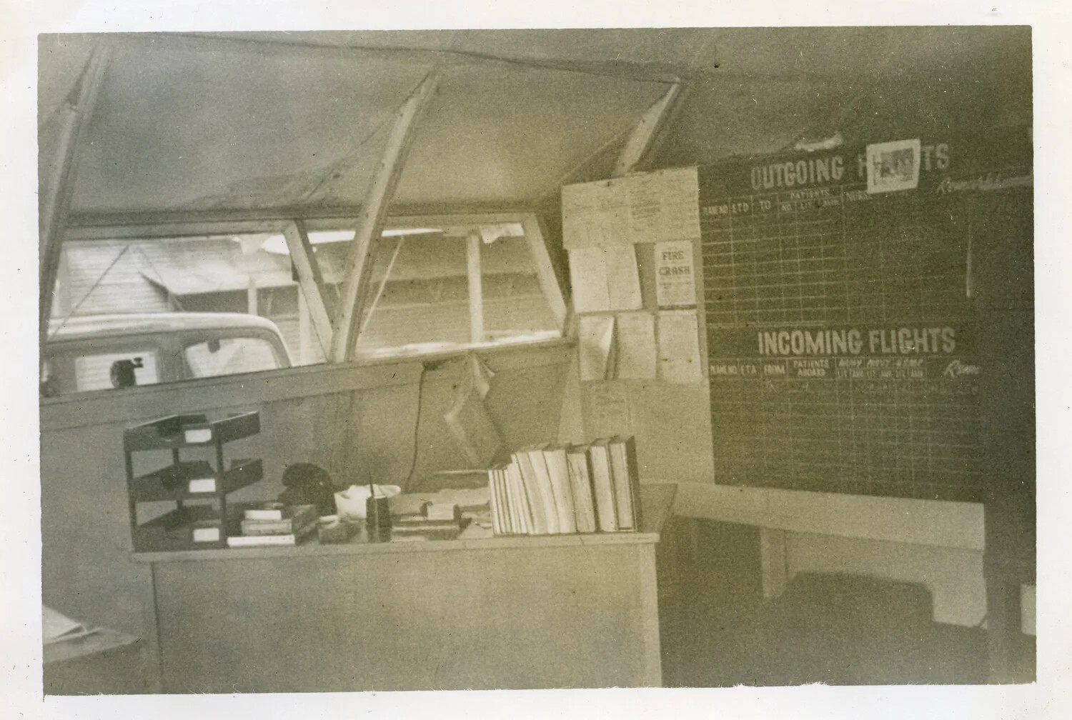Flight Operations Office Interior with Incoming/Outgoing Flight Board, VR-6 Squadron, Agana, Guam