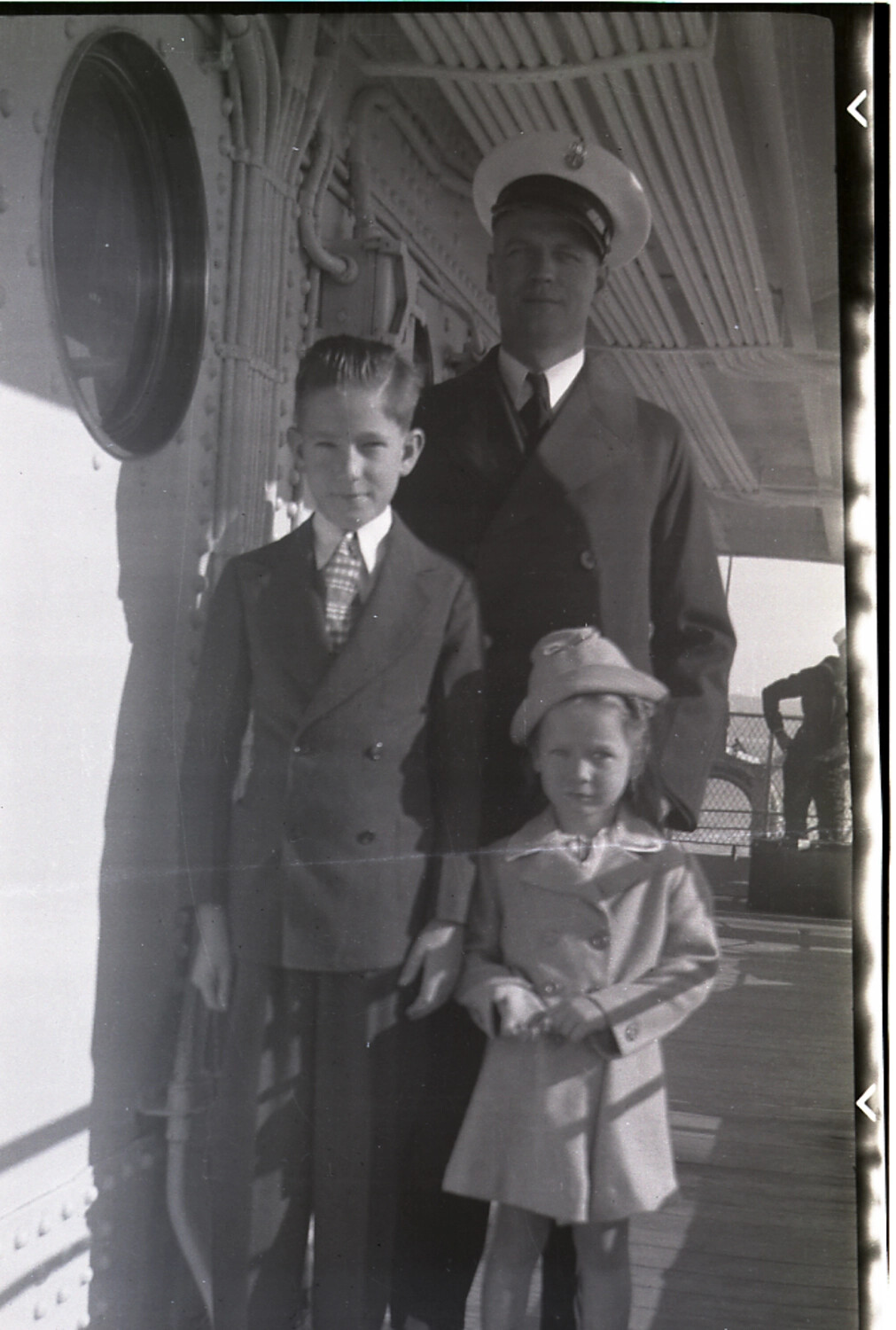 Family Portrait Aboard Ocean Liner Deck, China Negatives Collection
