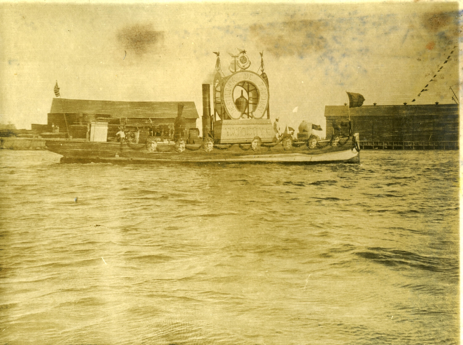 Decorated 'Destileria de Tanduay' Advertising Barge, Manila Waterway, Philippines, Early 1900s