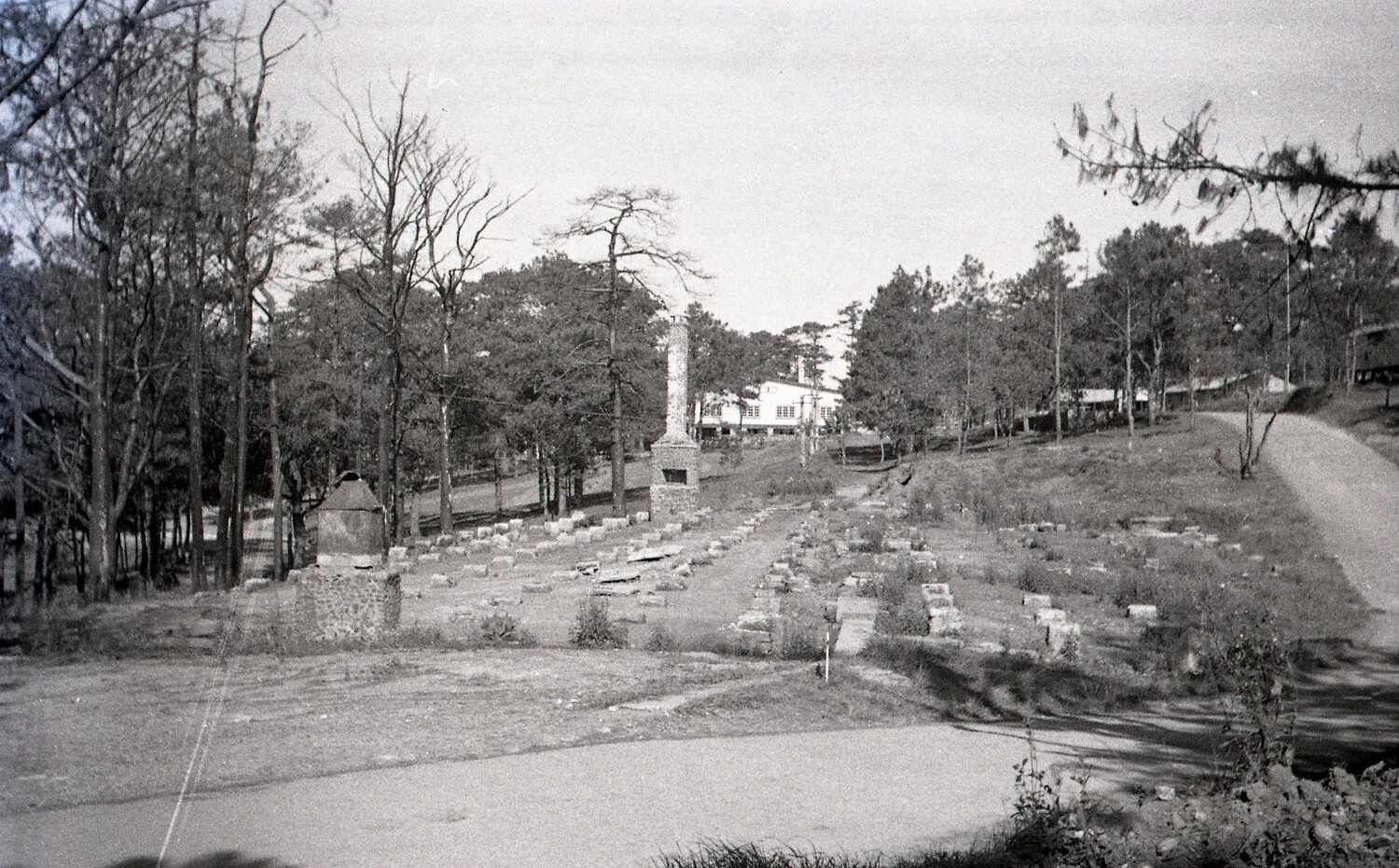 Rows of Destroyed Building Foundations at Camp John Hay, Baguio, Philippines