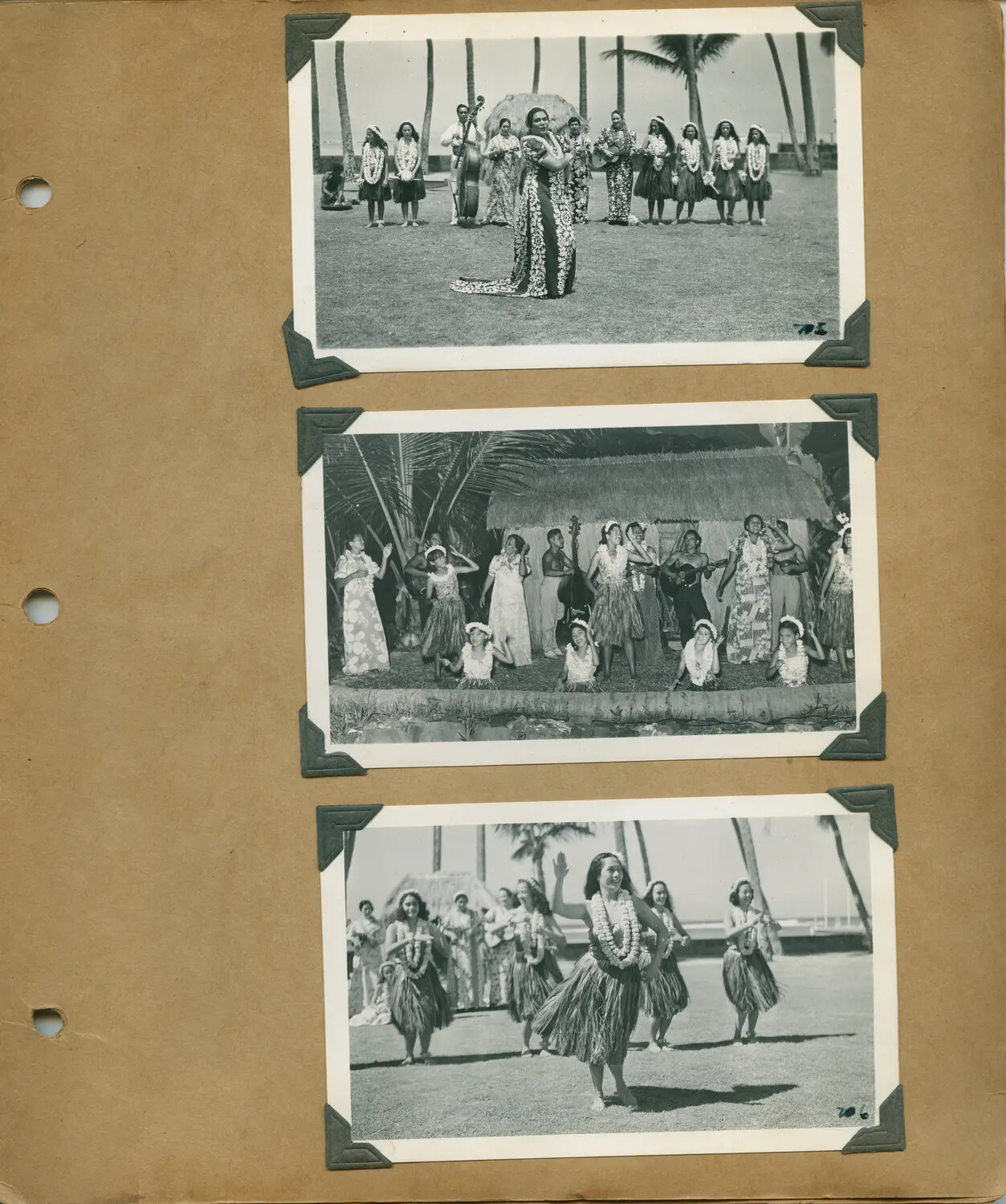 Album Page: Hawaiian Hula Show Performance Photographs II, World War II Era