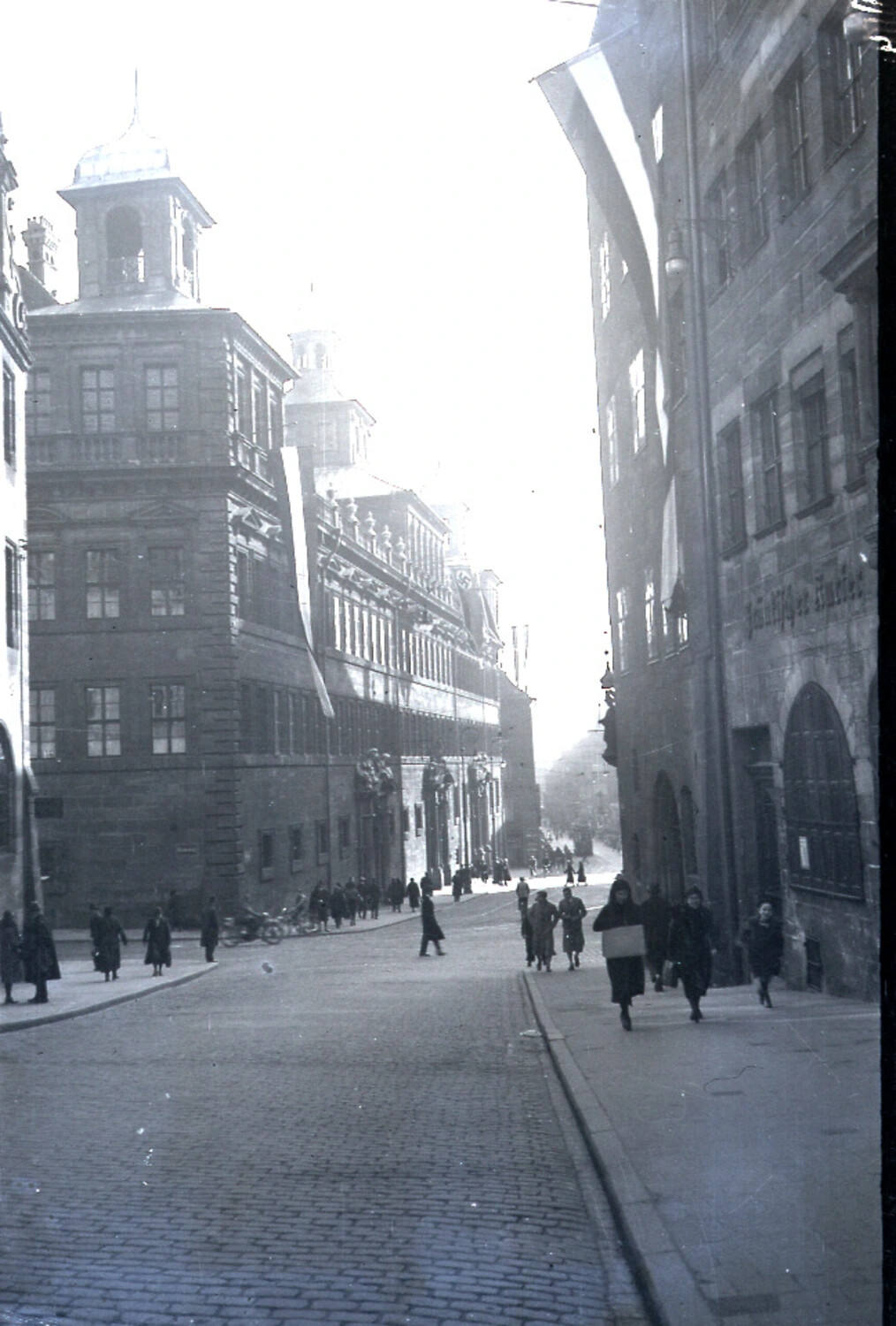 Street View of the Nuremberg Rathaus and Adjacent Buildings, 1930s