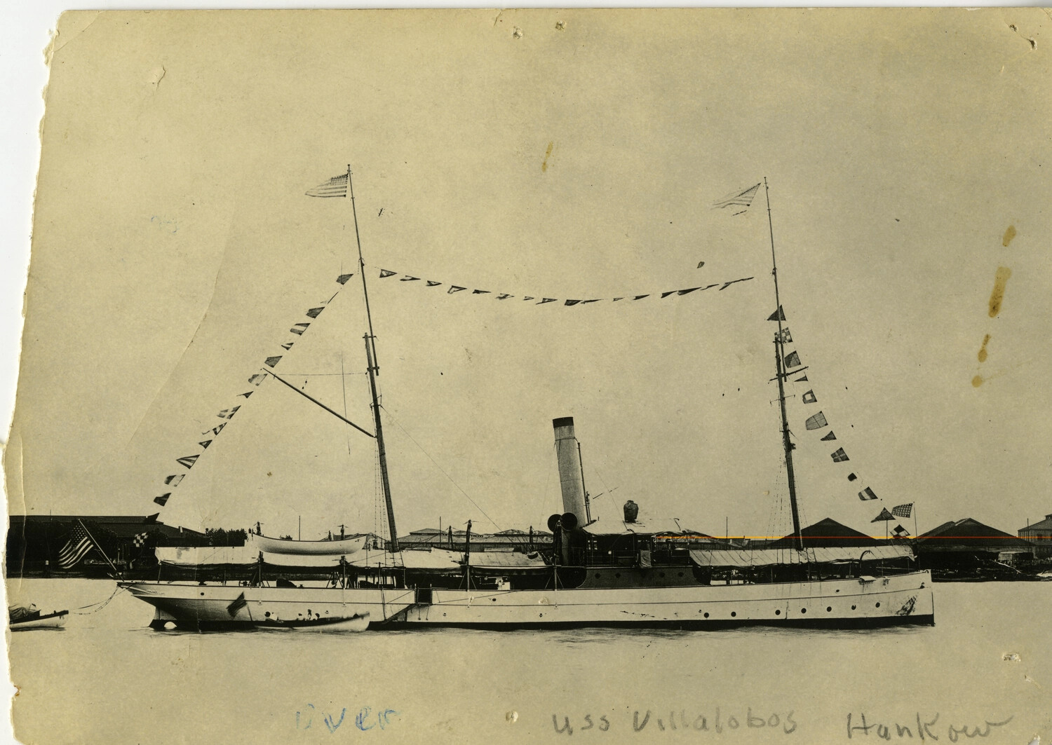 USS Villalobos (PG-42) Dressed Overall at Hankow, China