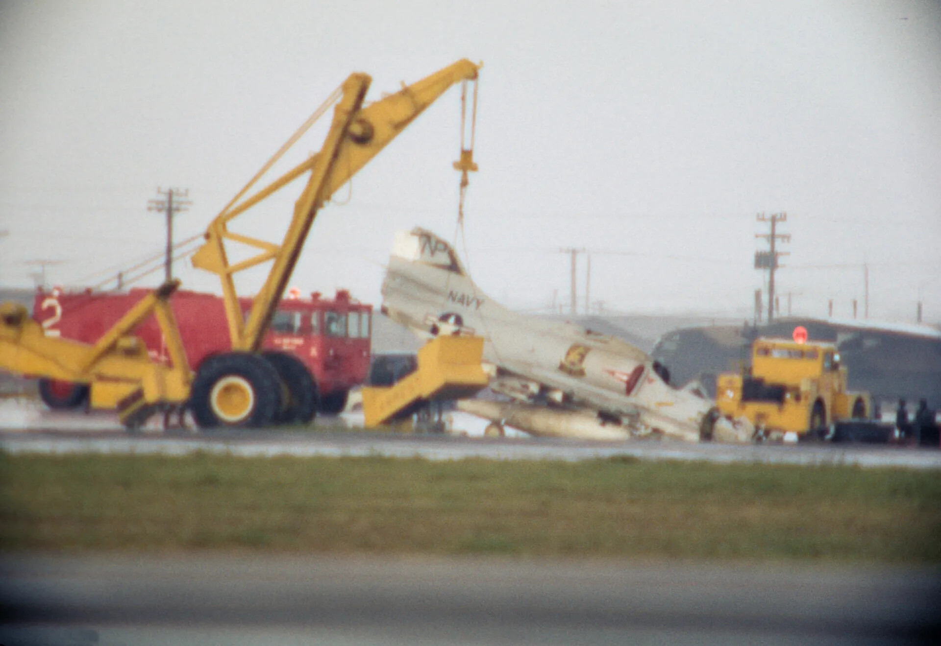 Crane Recovery of Crashed U.S. Navy Aircraft, Tail Code 'NP'