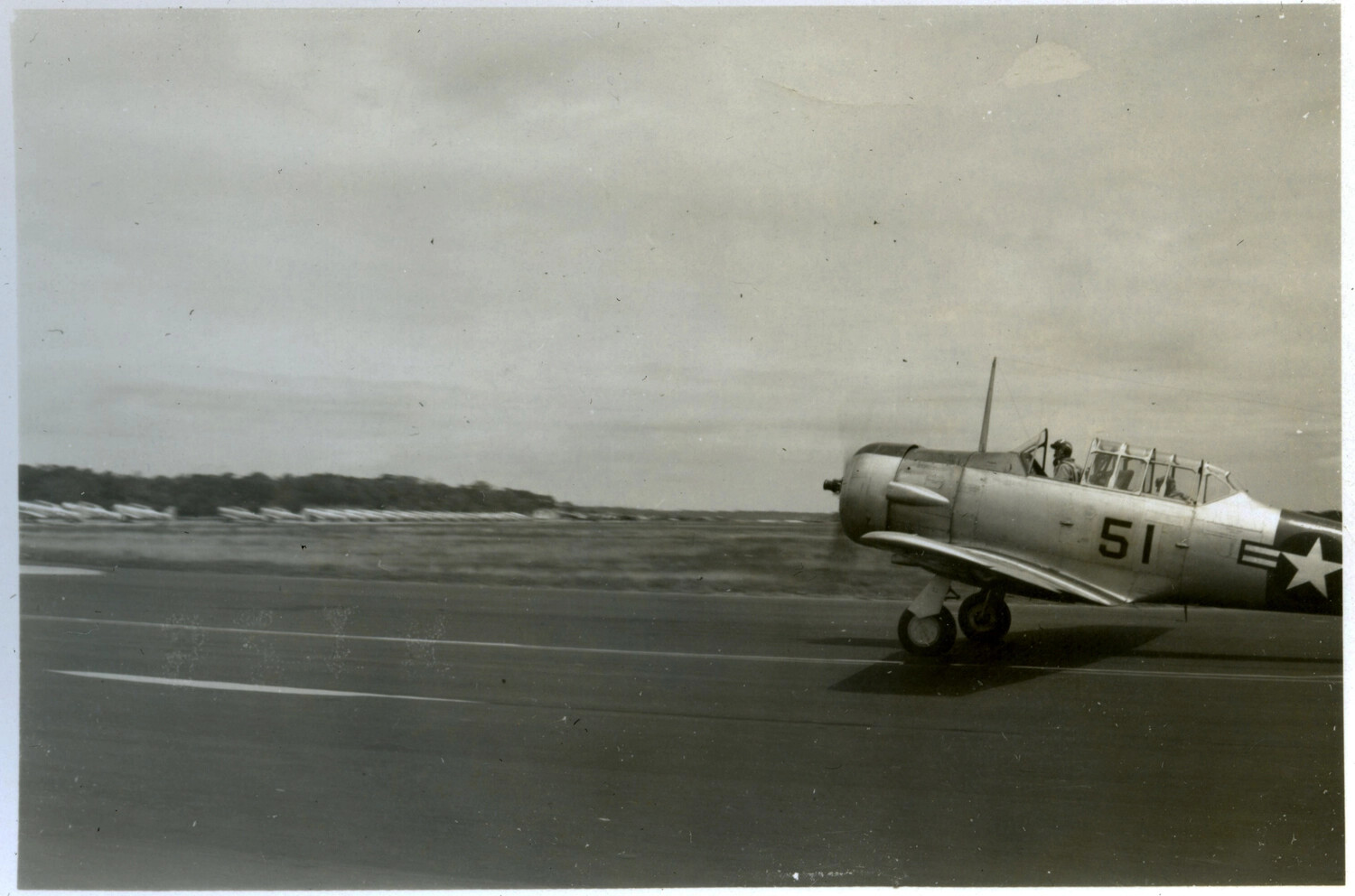 North American T-6 Texan Trainer Aircraft No. 51 Taxiing, Lt. Bancroft Korean War Collection