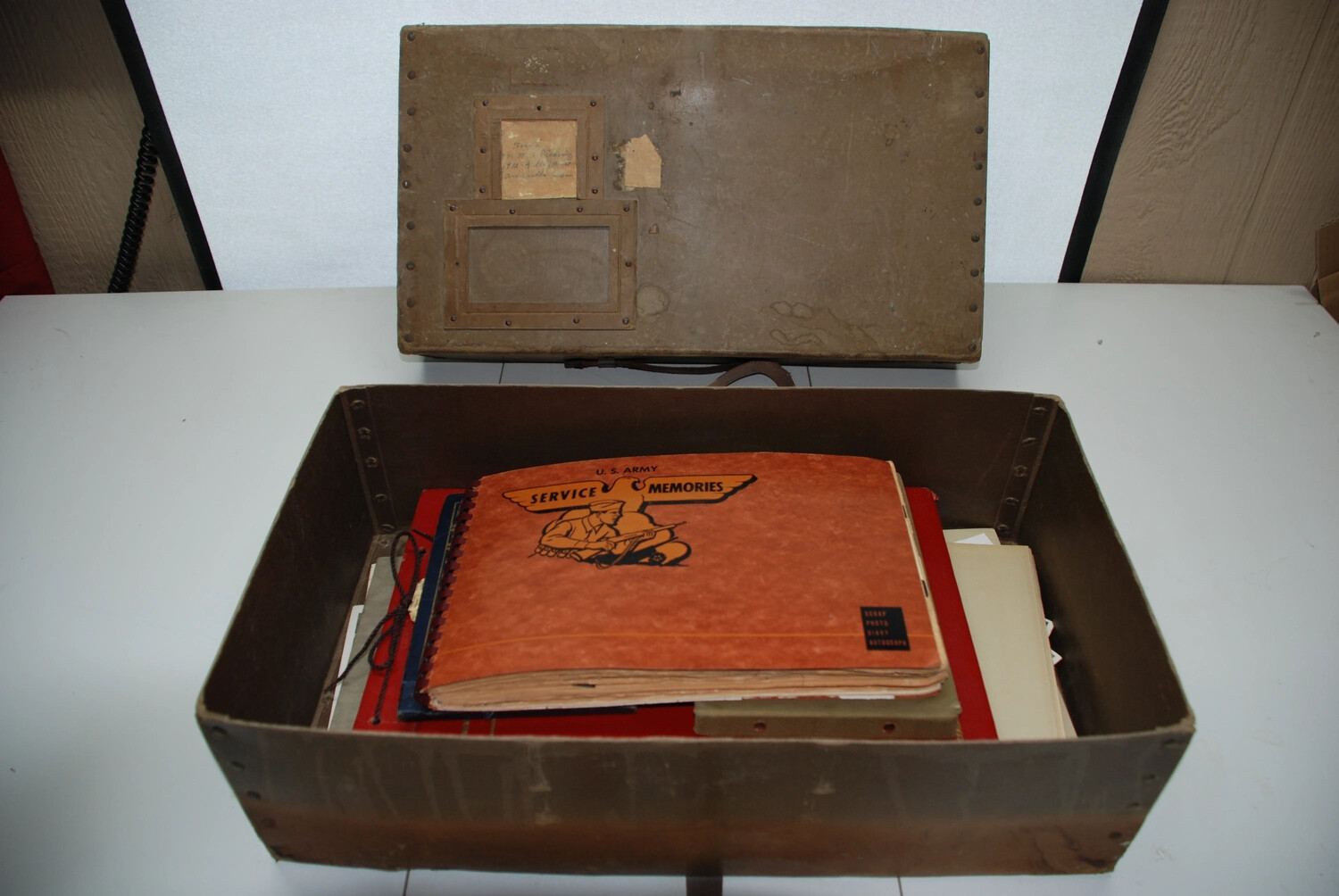 Storage Box and 'U.S. Army Service Memories' Scrapbook, Jack T. Kelley Collection
