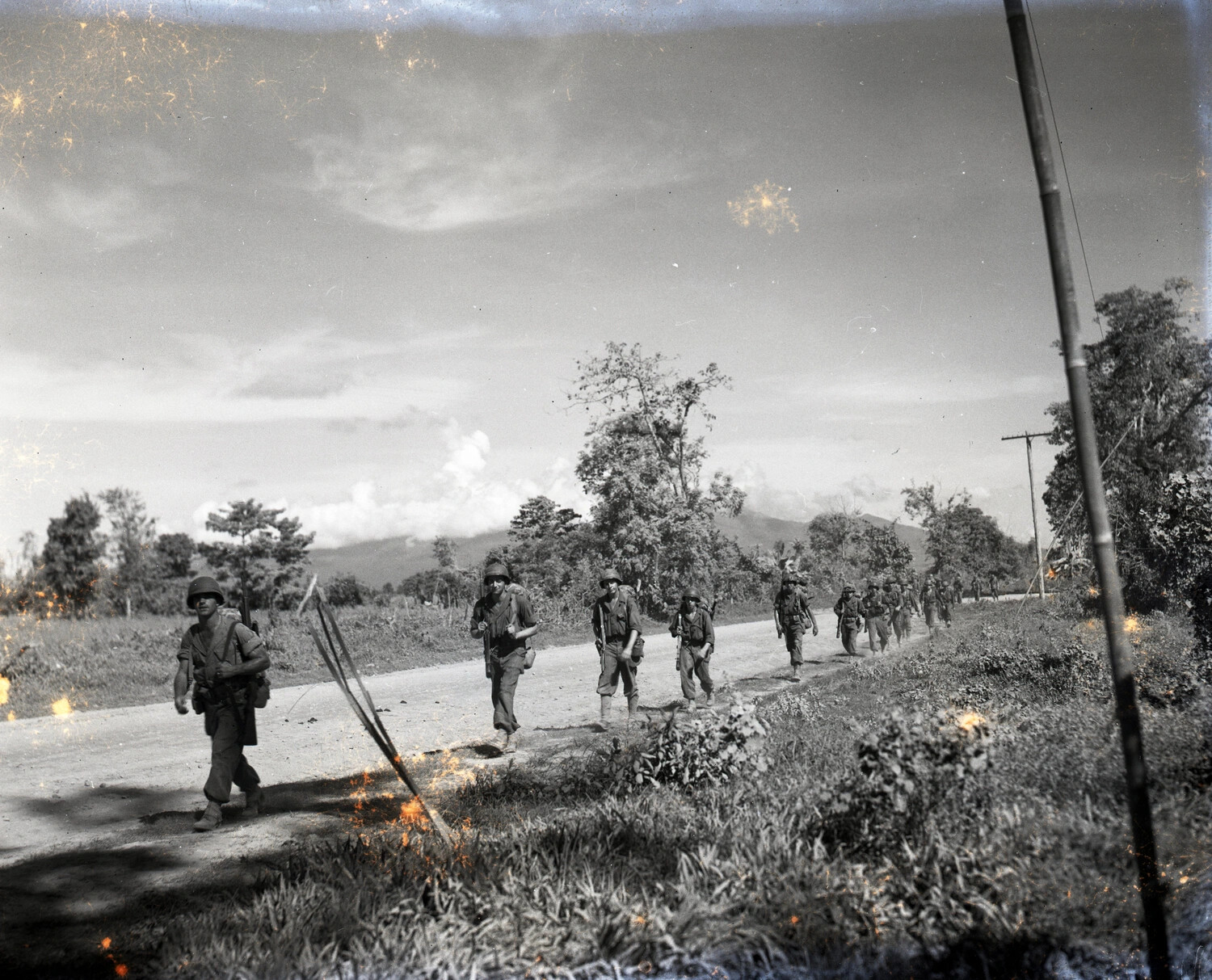 Infantry Column on the March, Burma, China-Burma-India Theater, WWII