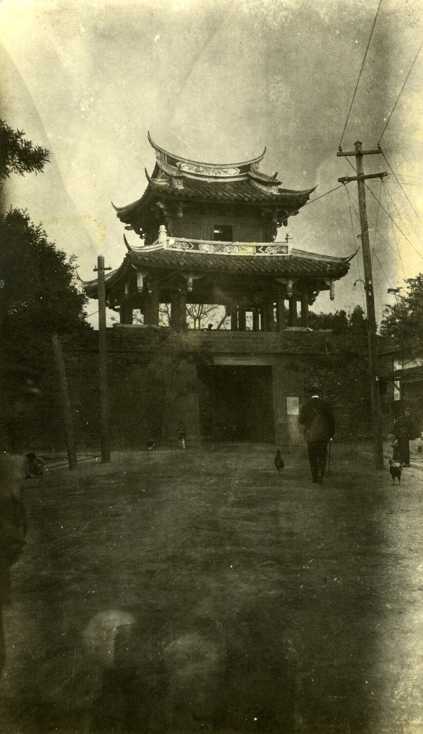 Traditional Chinese Gate Tower, South China or Formosa, Early 20th Century