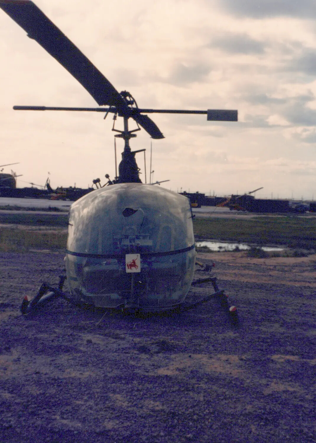 Bell OH-13 Sioux Light Observation Helicopter at Cu Chi Base Camp, South Vietnam, 1967
