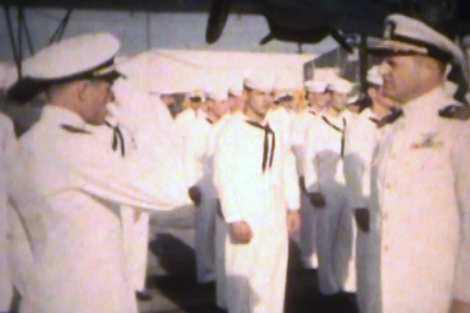 Navy Personnel Inspection, NAS Kaneohe Bay (Archival Film Still, Joseph Smith Interview)