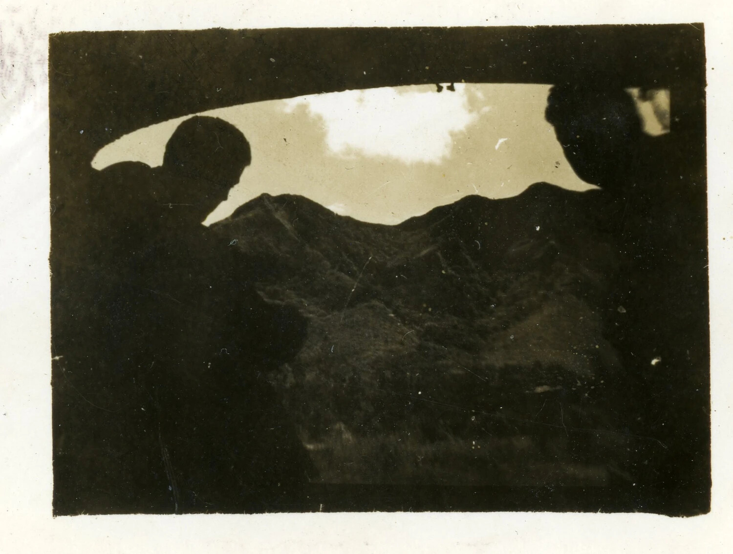 Silhouetted Figures Against Mountain Horizon, Aleutian Islands, World War II