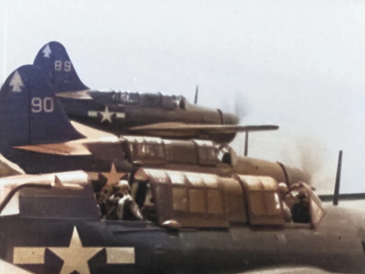US Navy Carrier Aircraft (SB2C Helldiver type) on Flight Deck, Francis R. Ferry Yamato Collection