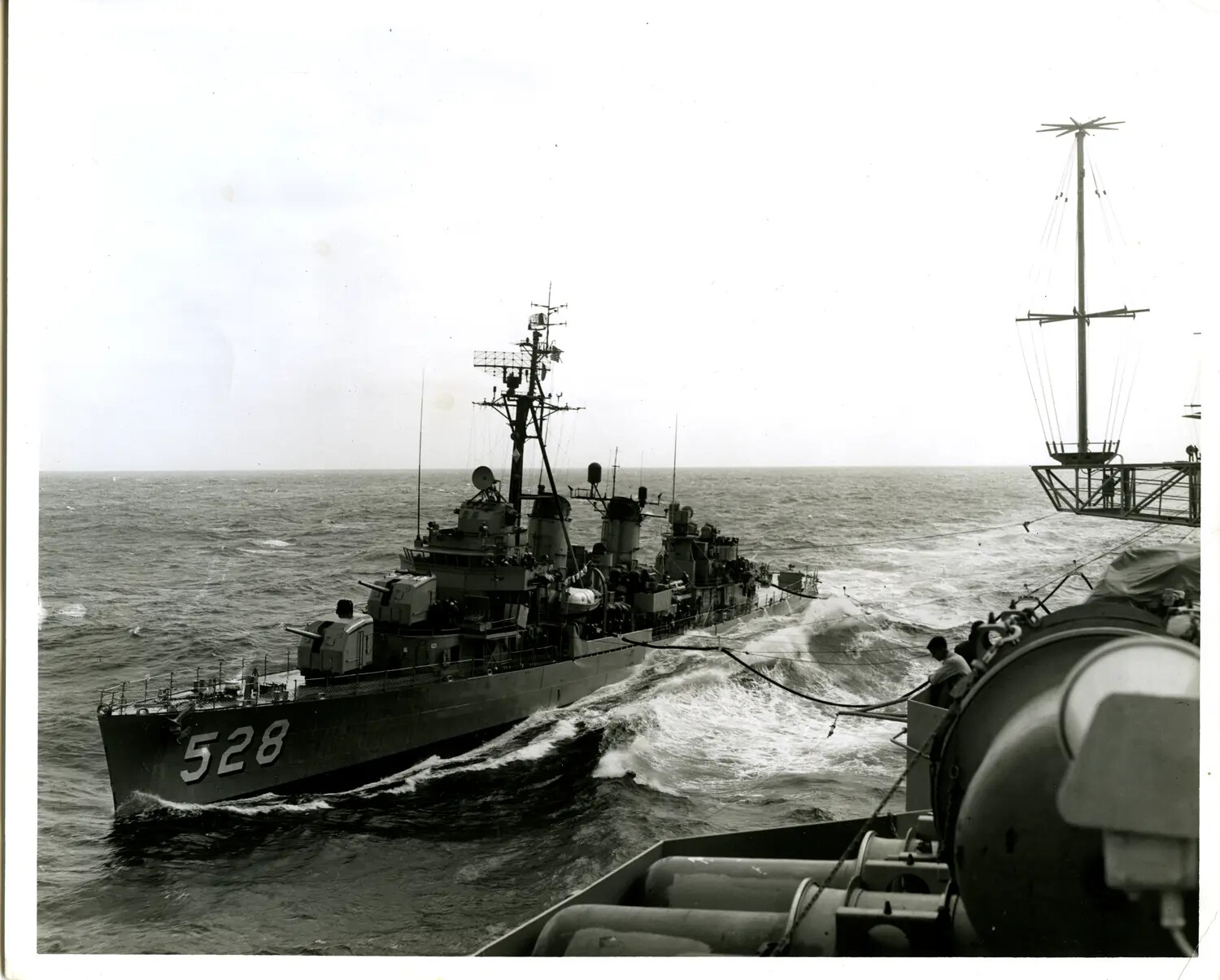 USS Mullany (DD-528) Alongside During Underway Replenishment, Vietnam War Era